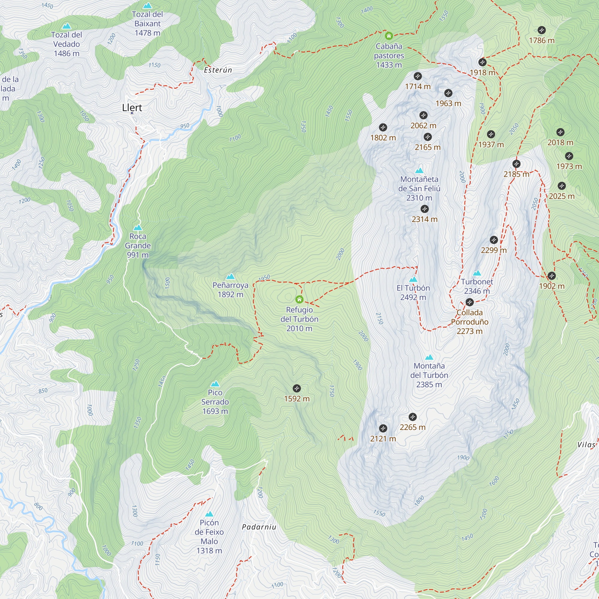 Refugio del Turbón map