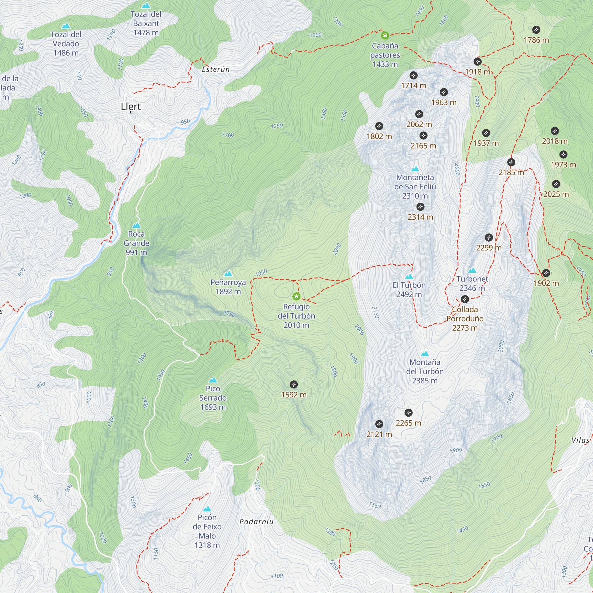 Refugio del Turbón map