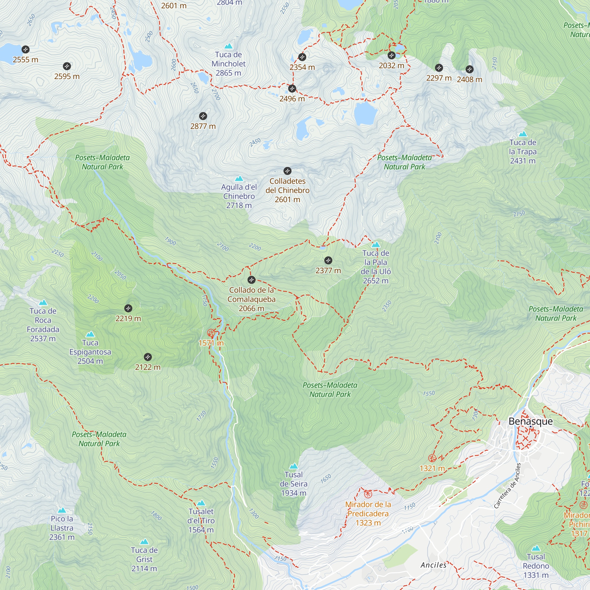 Refugio de Clot de Chil map