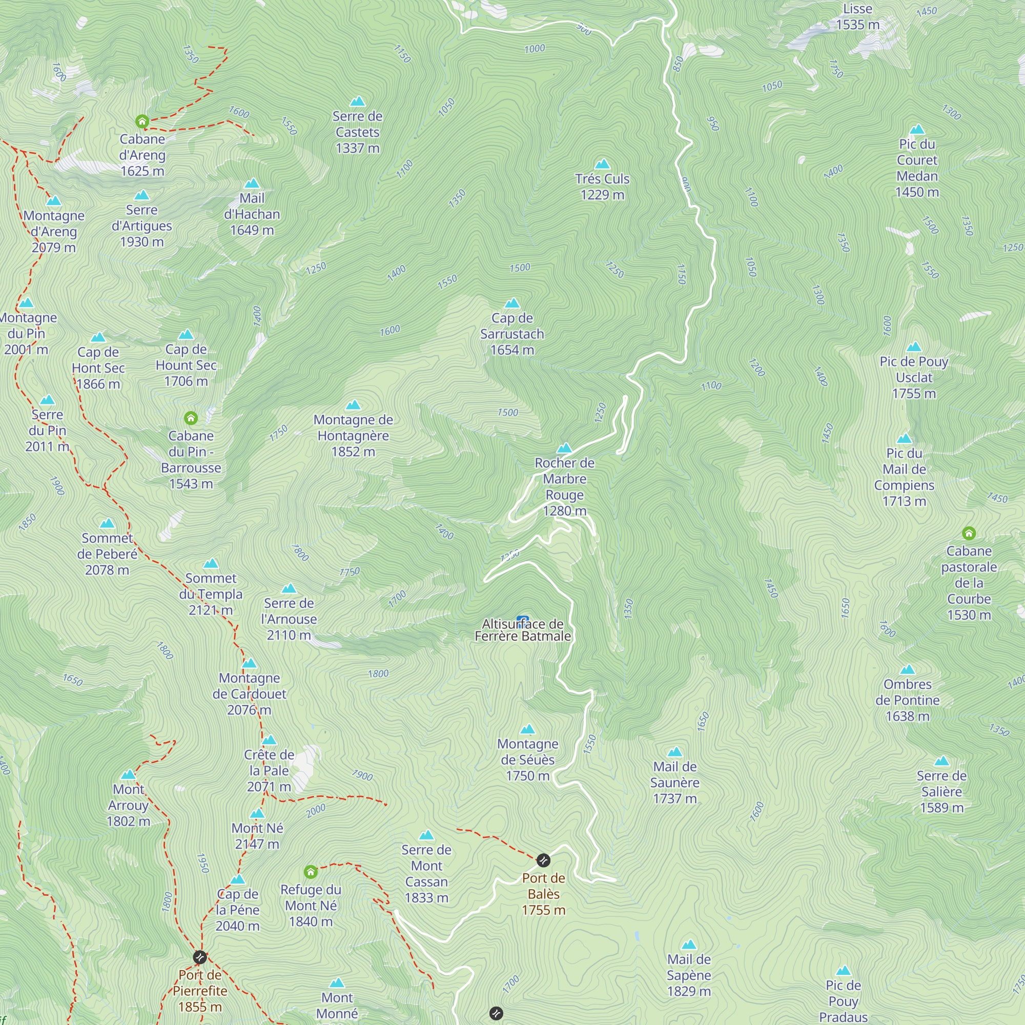 Cabane de Saoubette map