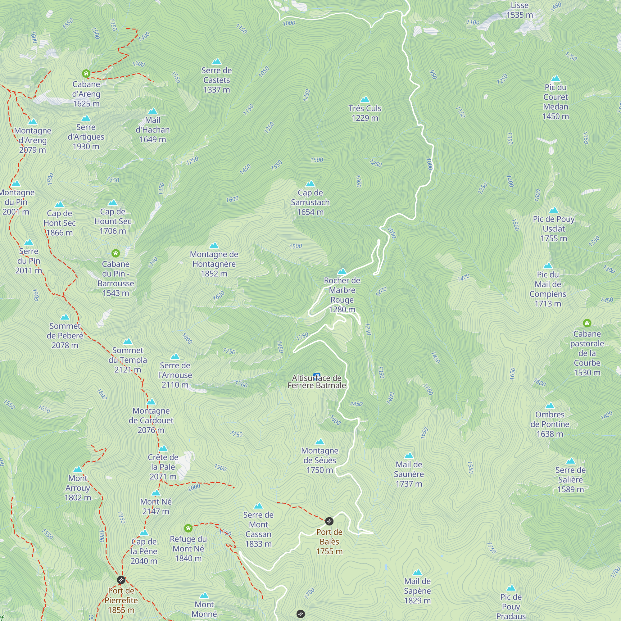 Cabane de Saoubette map