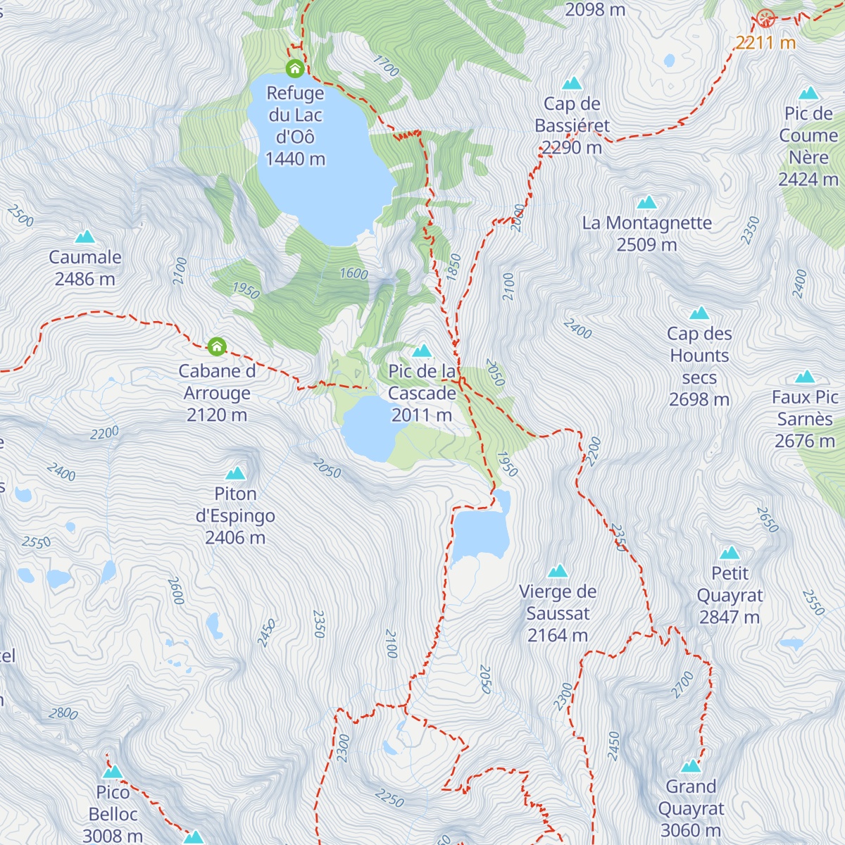Cabane du Lac d Espingo - luchonnais map