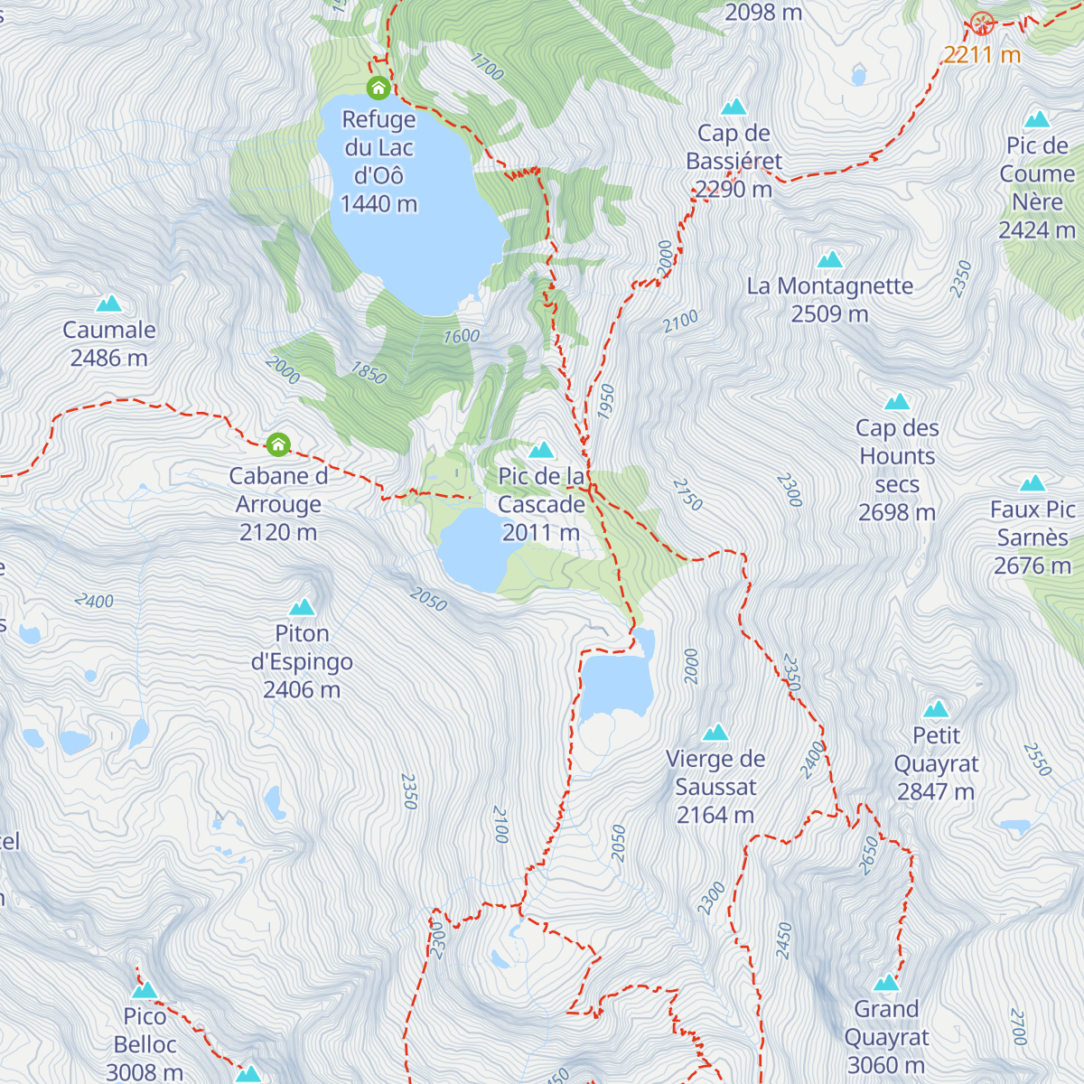 Cabane du Lac d Espingo - luchonnais map