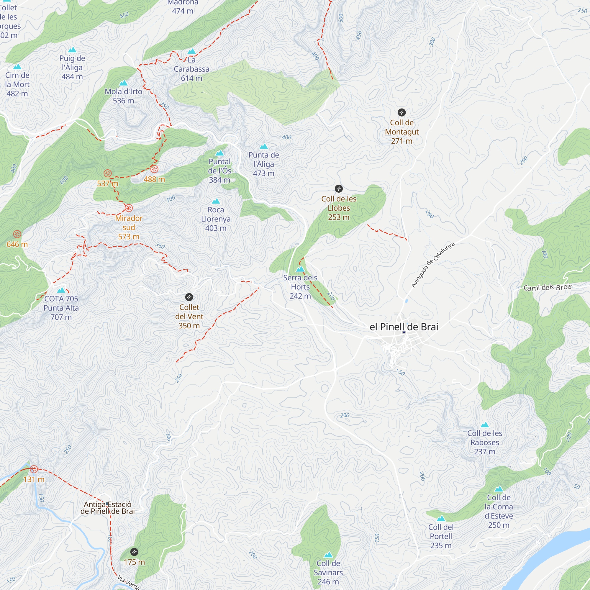 Refugis de la Carbonera map
