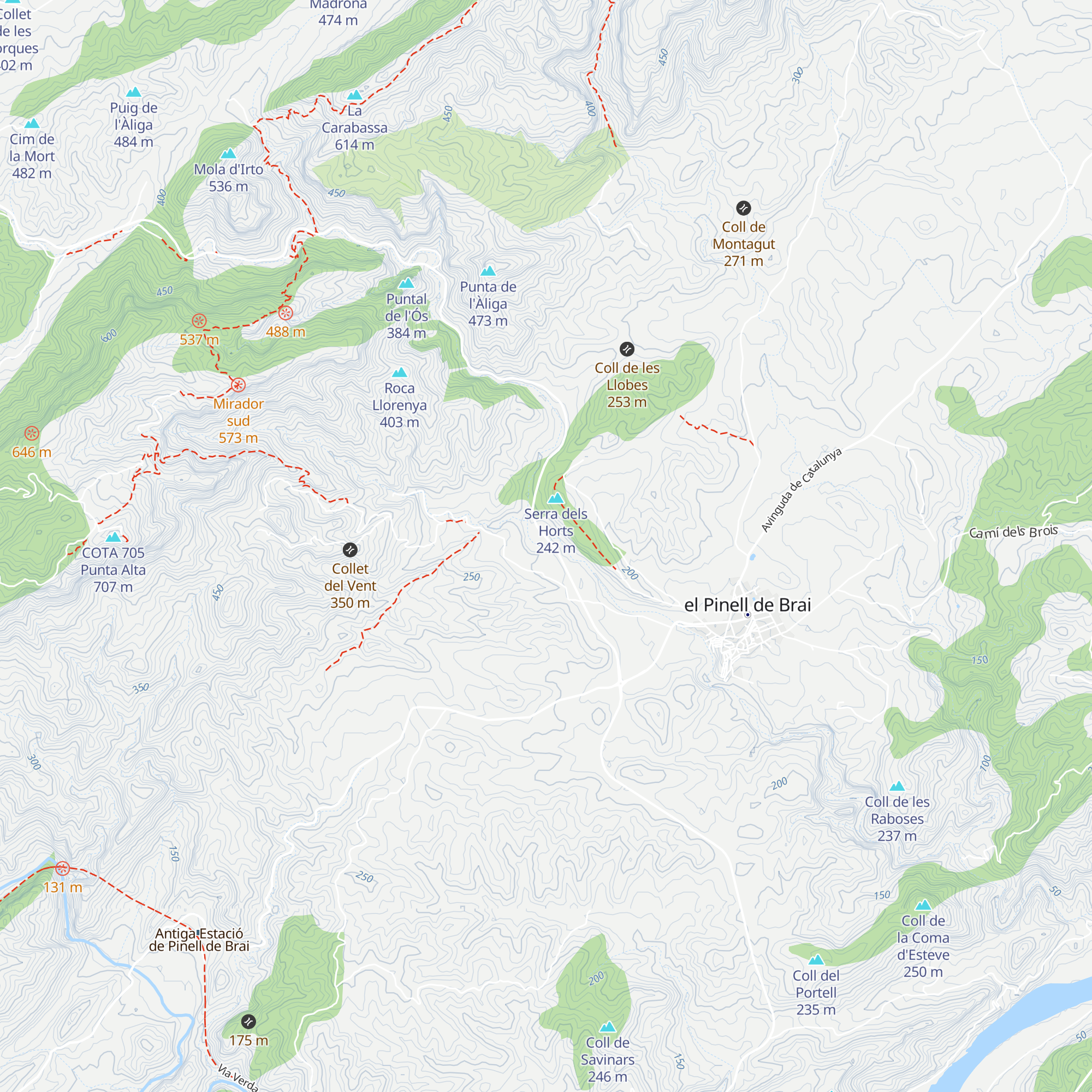 Refugis de la Carbonera map