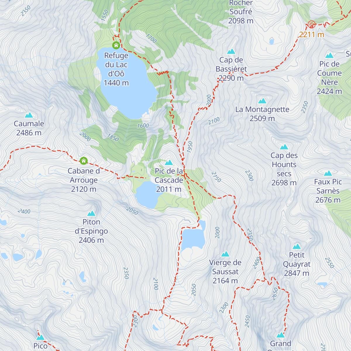 Refuge d'Espingo map