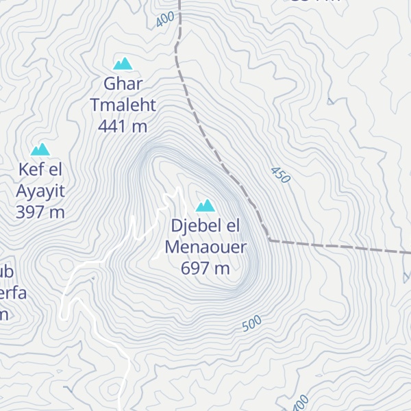 Map of Djebel el Menaouer