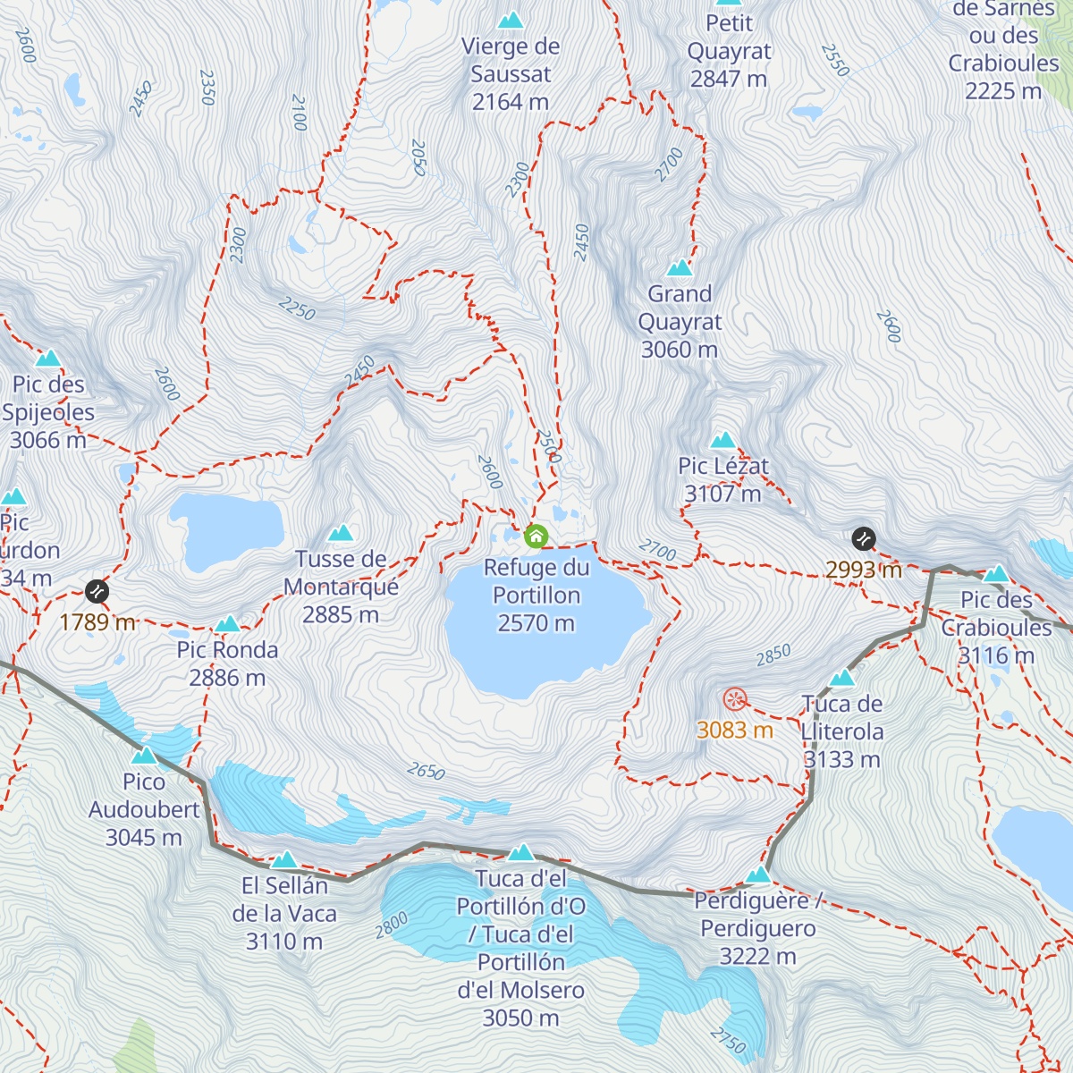 Refuge du Portillon map