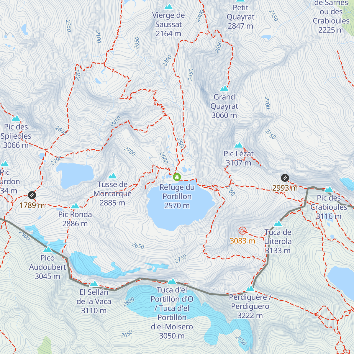 Refuge du Portillon map
