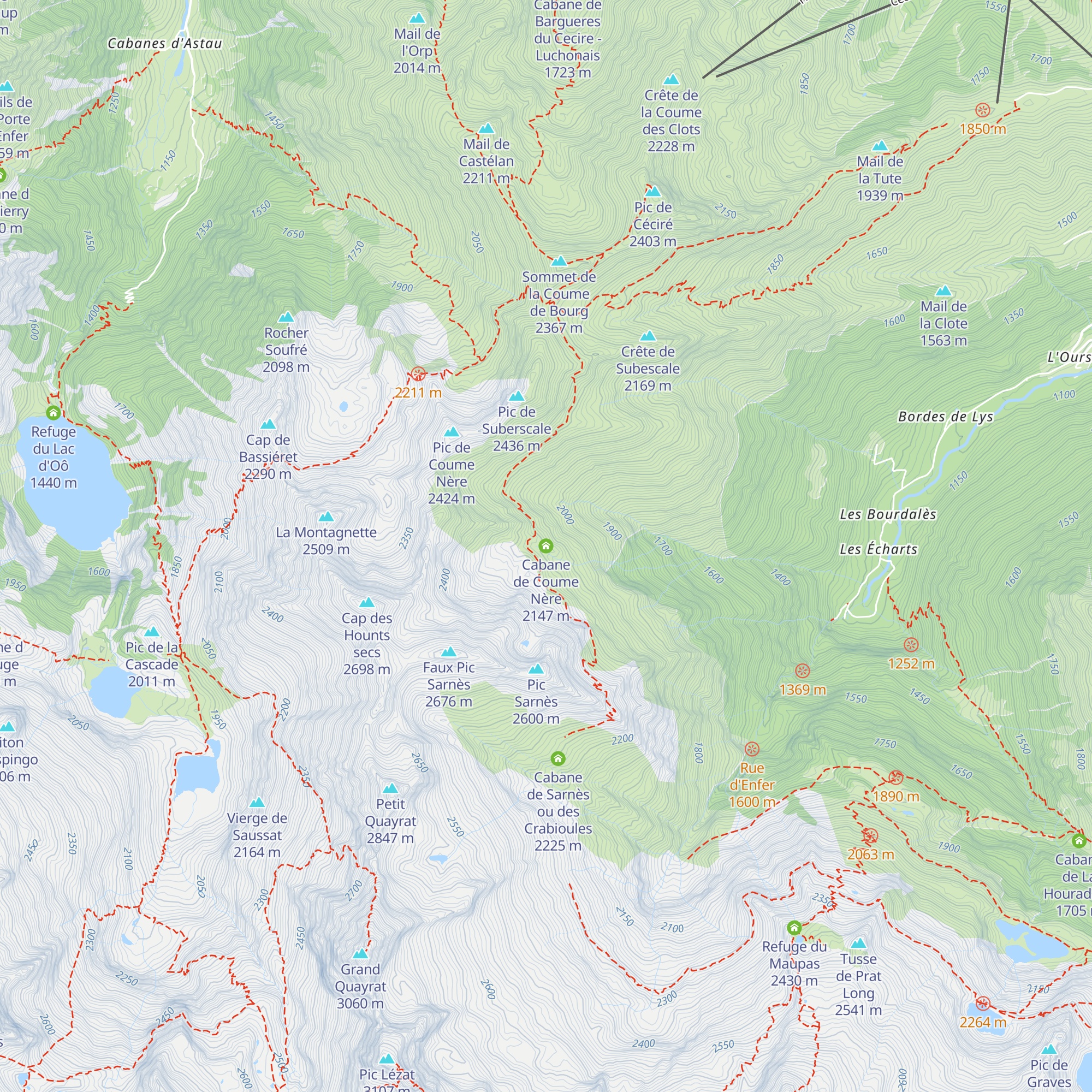 Cabane de Coume Nère map