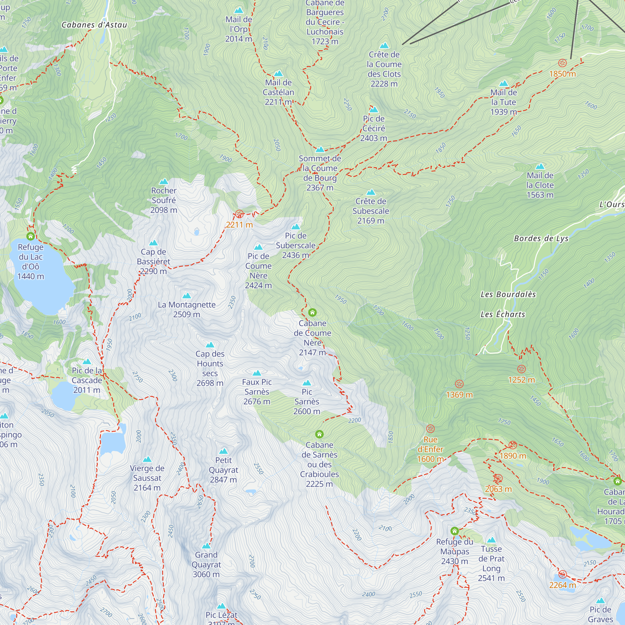 Cabane de Coume Nère map