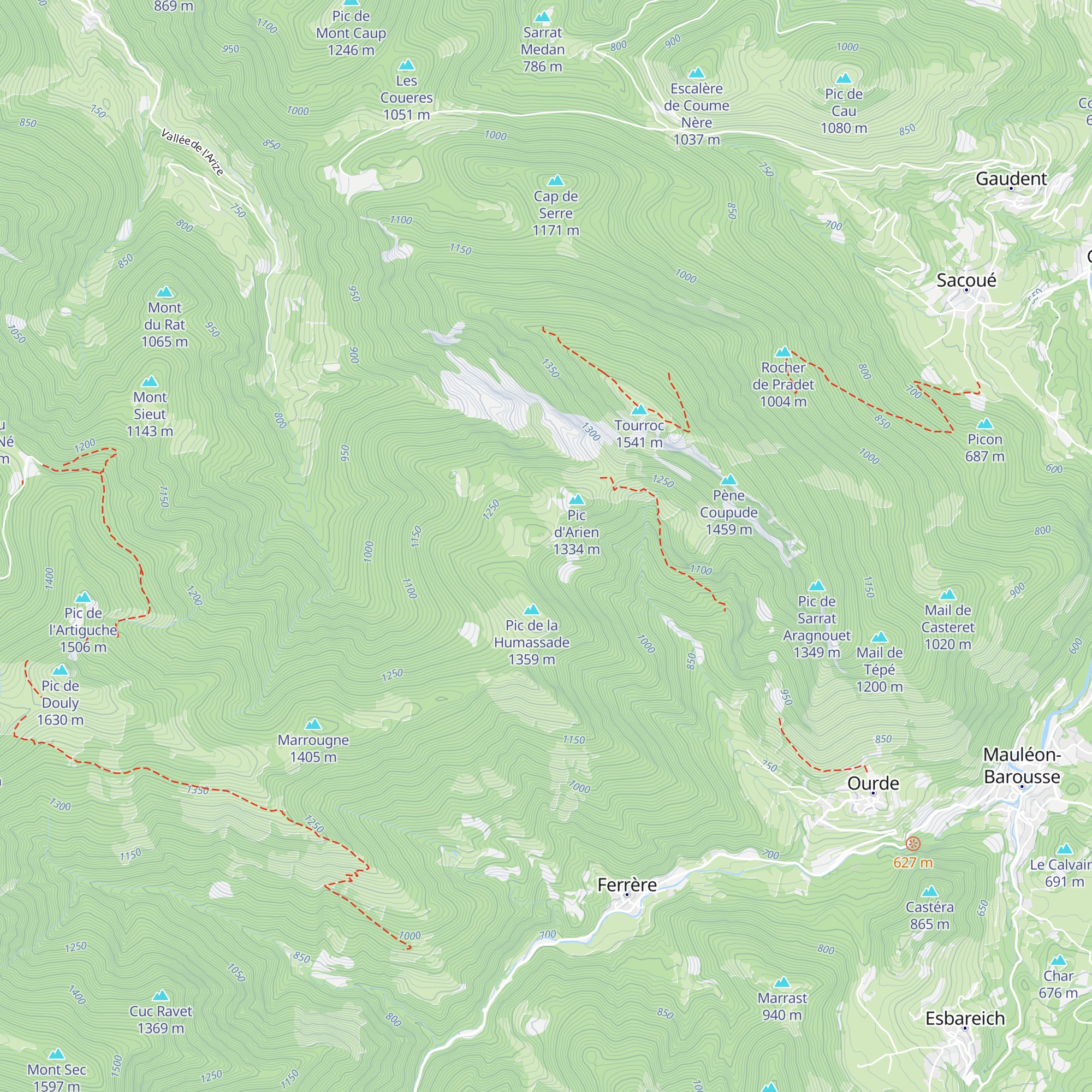 Cabane d'Arien map