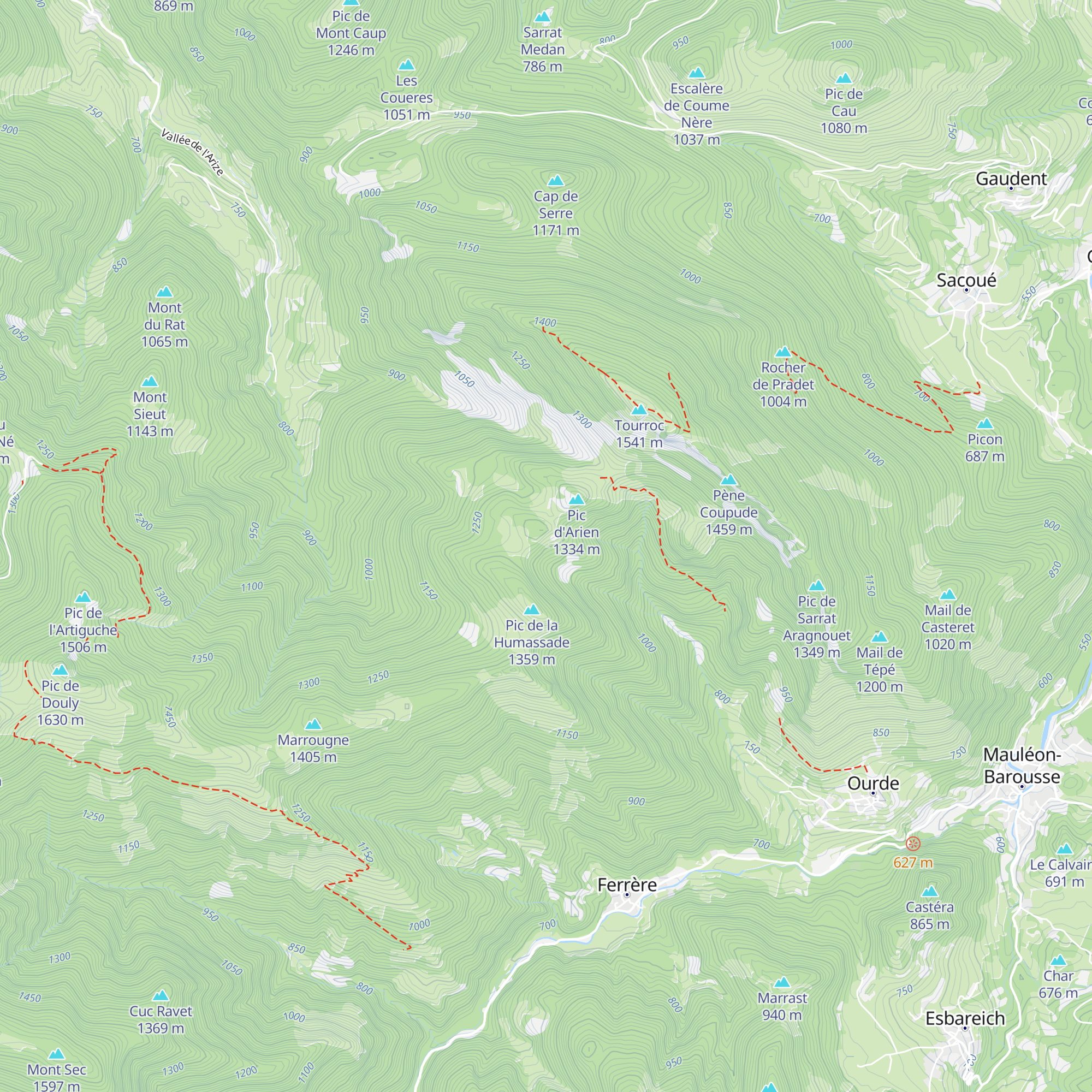 Cabane d'Arien map