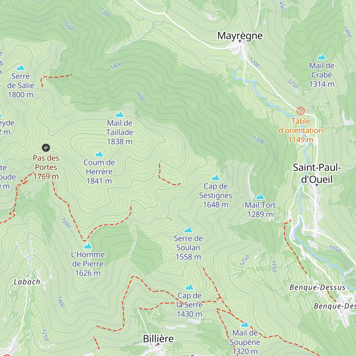 Cabane de Courreau de St Paul d Oueil - Luchonais map