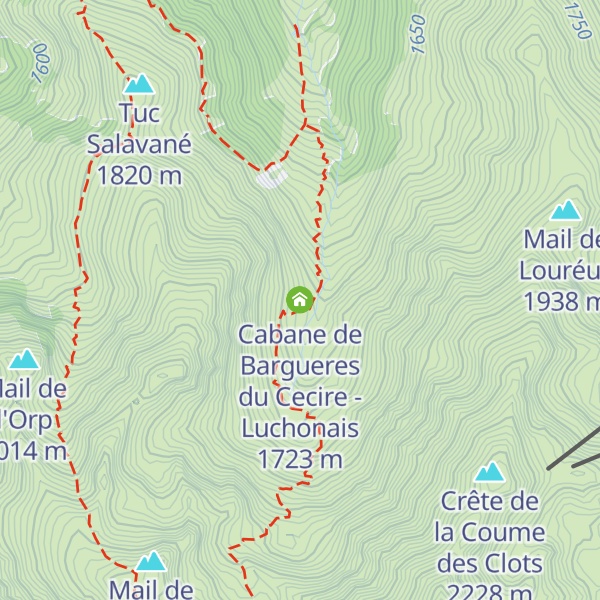 Map of Cabane de Bargueres du Cecire - Luchonais
