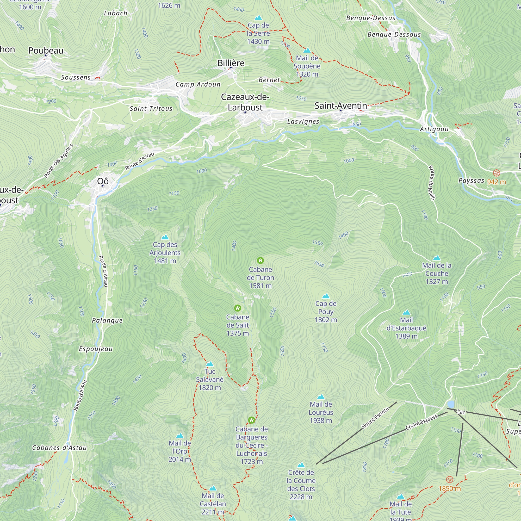 Cabane de Turon map