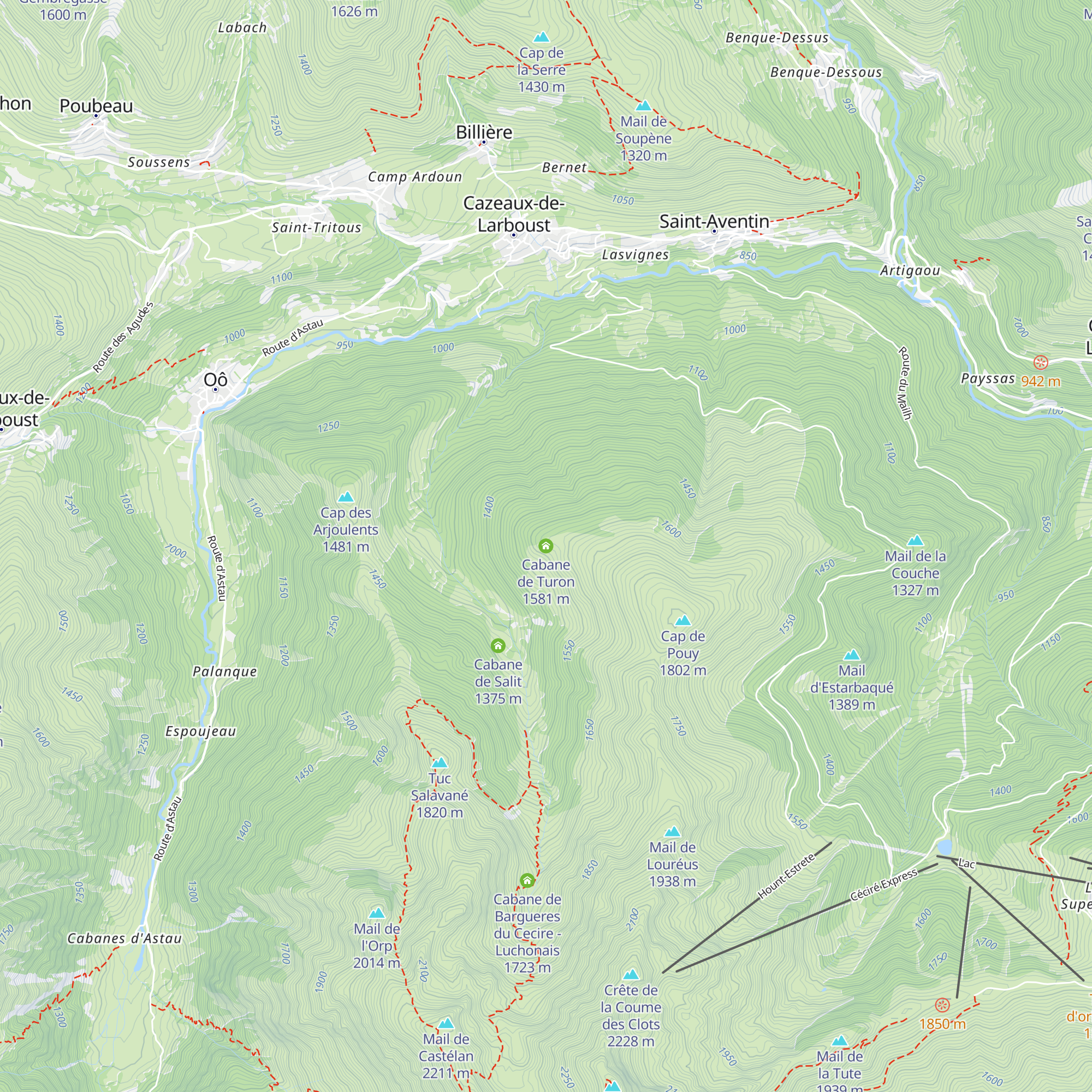 Cabane de Turon map