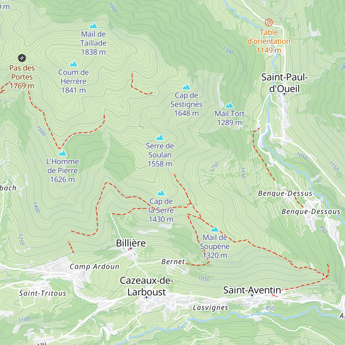 Cabane du Cap de la Prade map