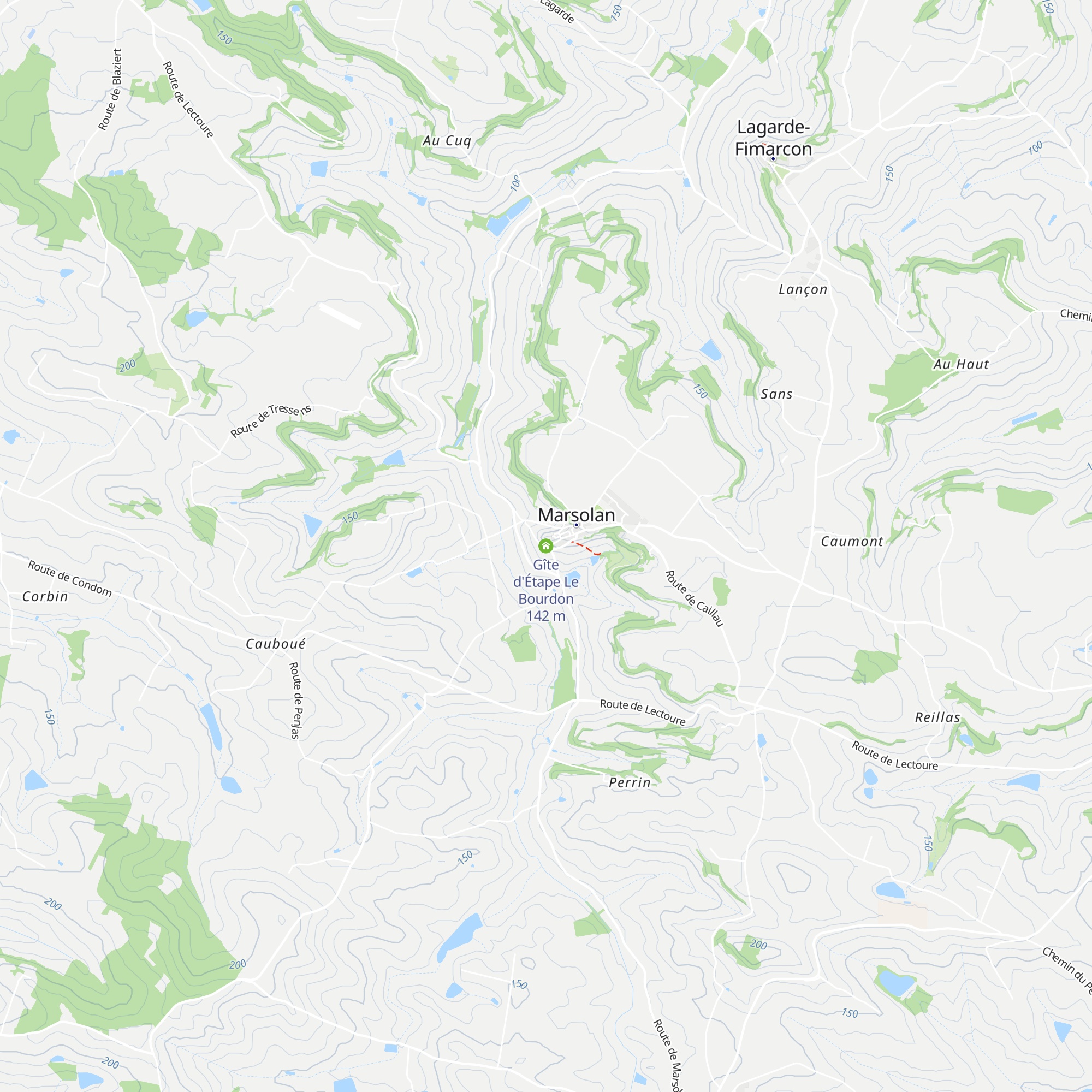 Gîte d'Étape Le Bourdon map