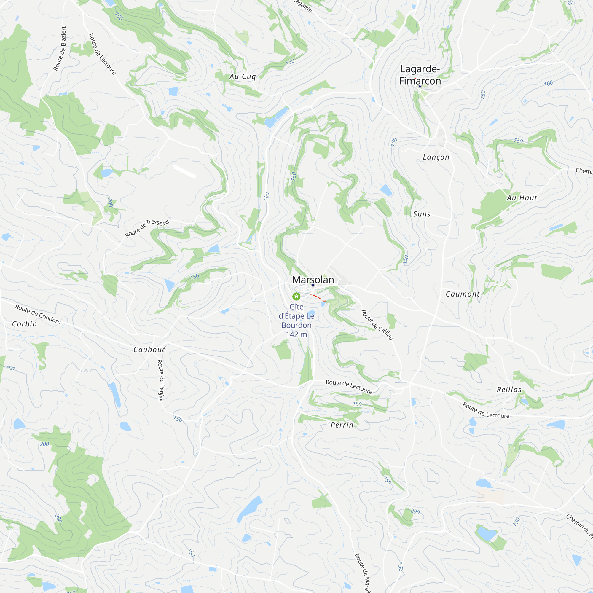 Gîte d'Étape Le Bourdon map