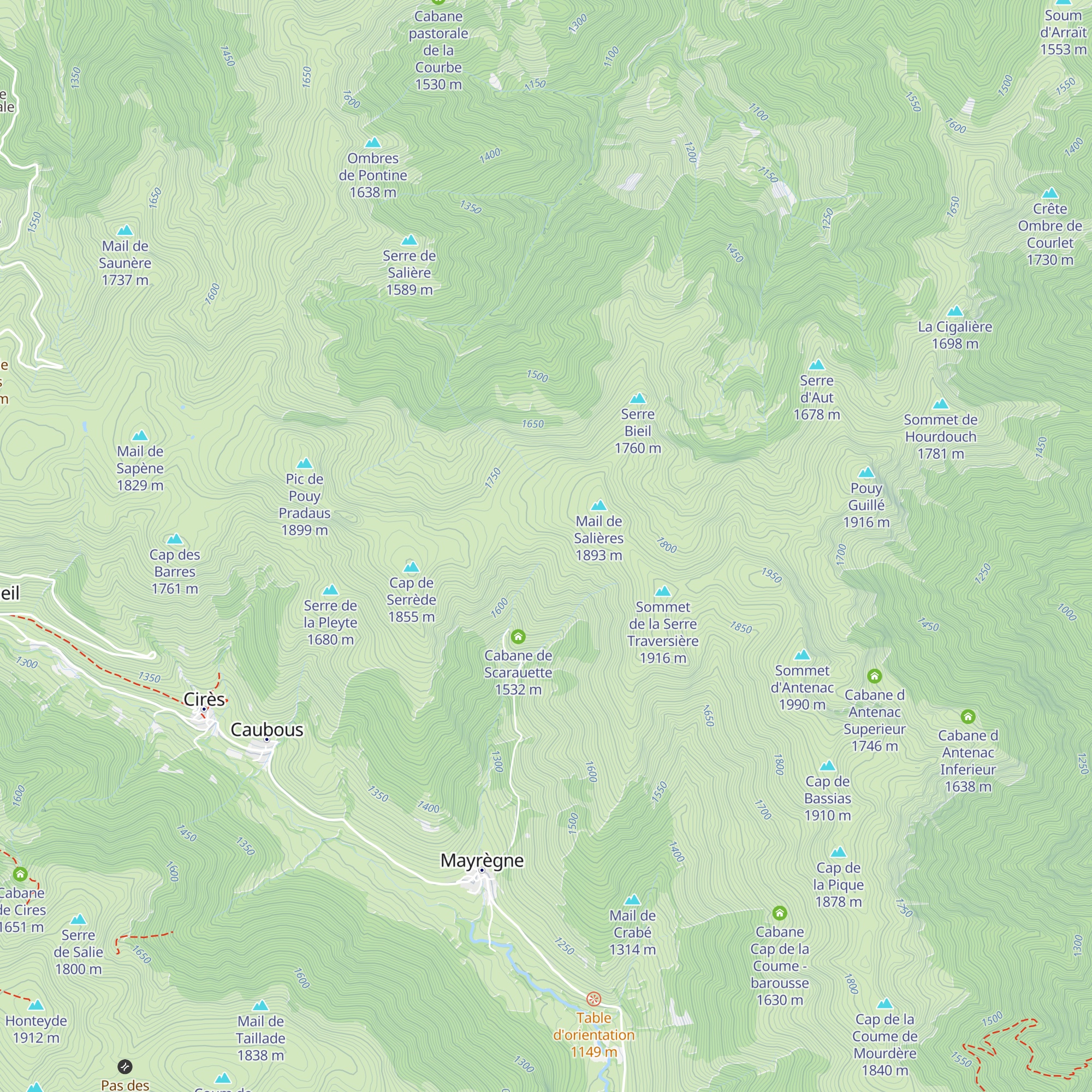 Cabanes de la Plagne map