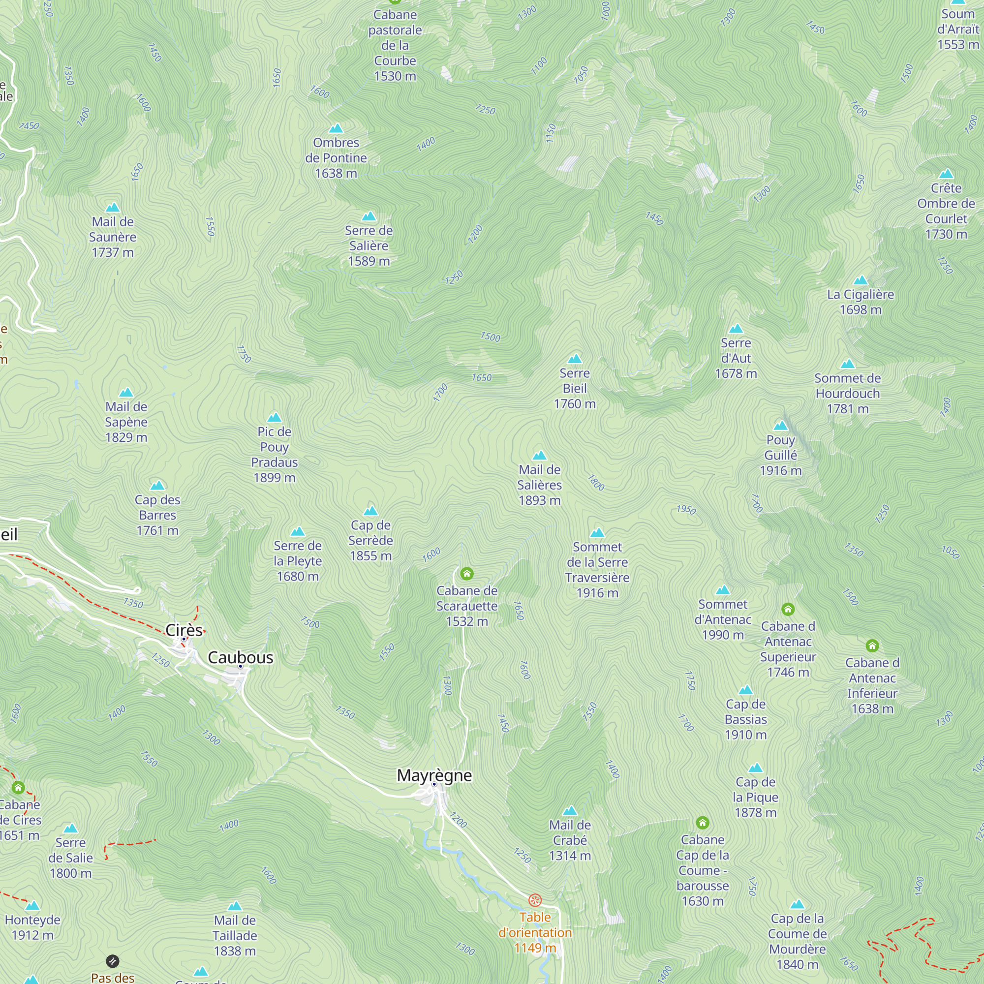 Cabanes de la Plagne map
