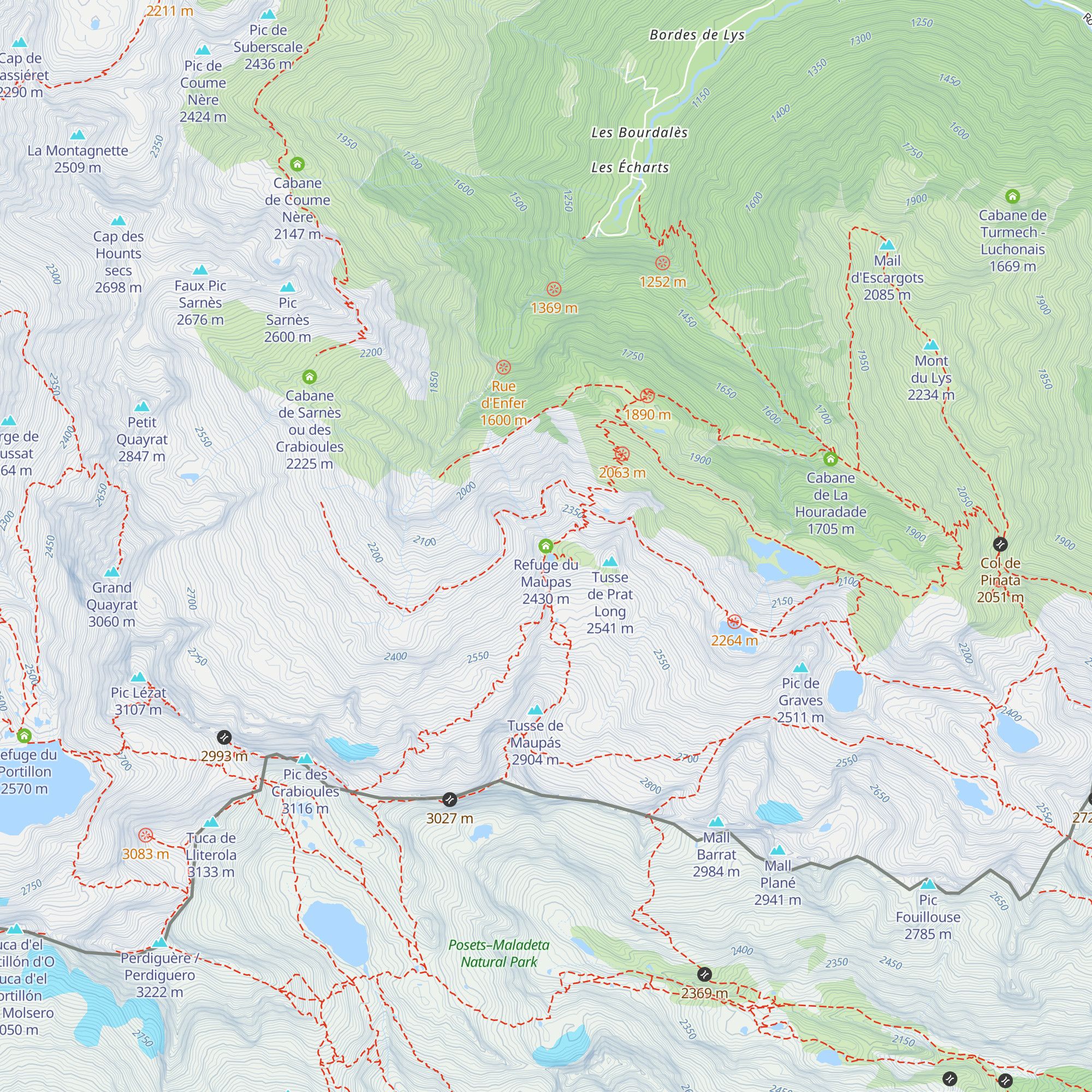 Refuge du Maupas map
