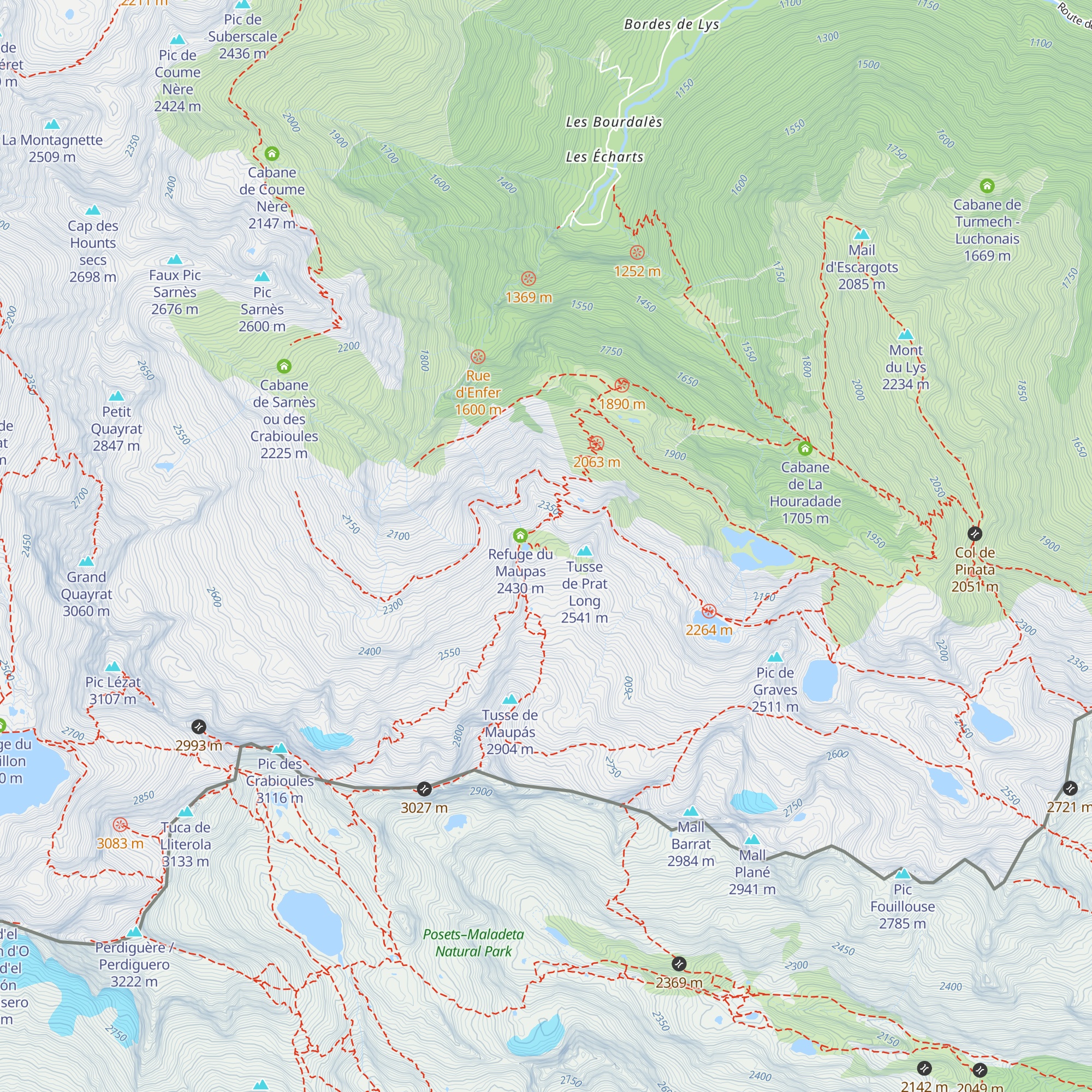 Refuge du Maupas LHM - Luchonais map