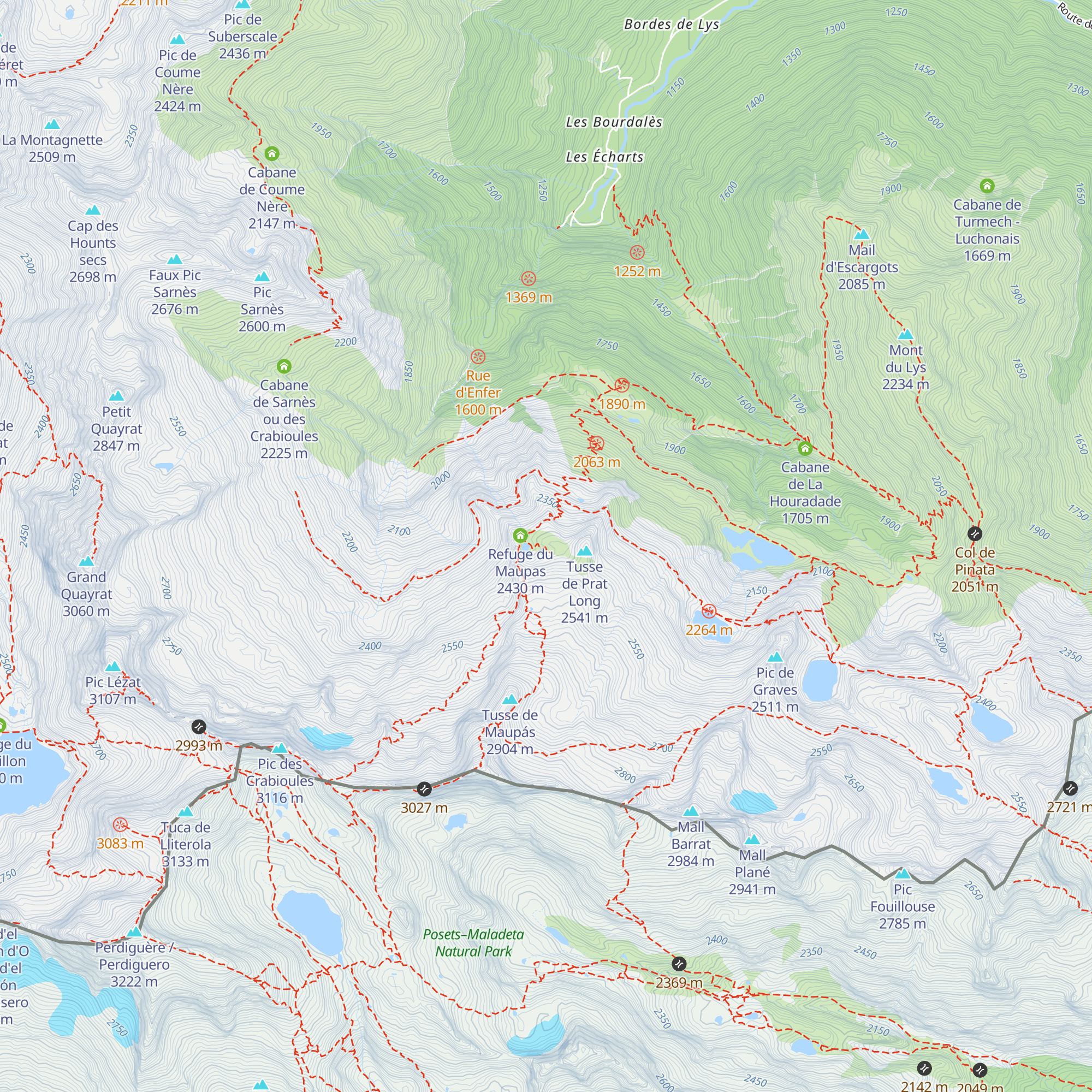 Refuge du Maupas LHM - Luchonais map