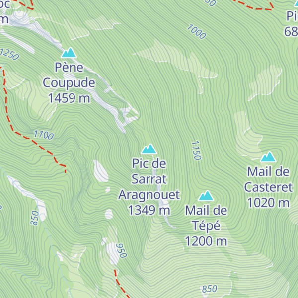 Map of Pic de Sarrat Aragnouet