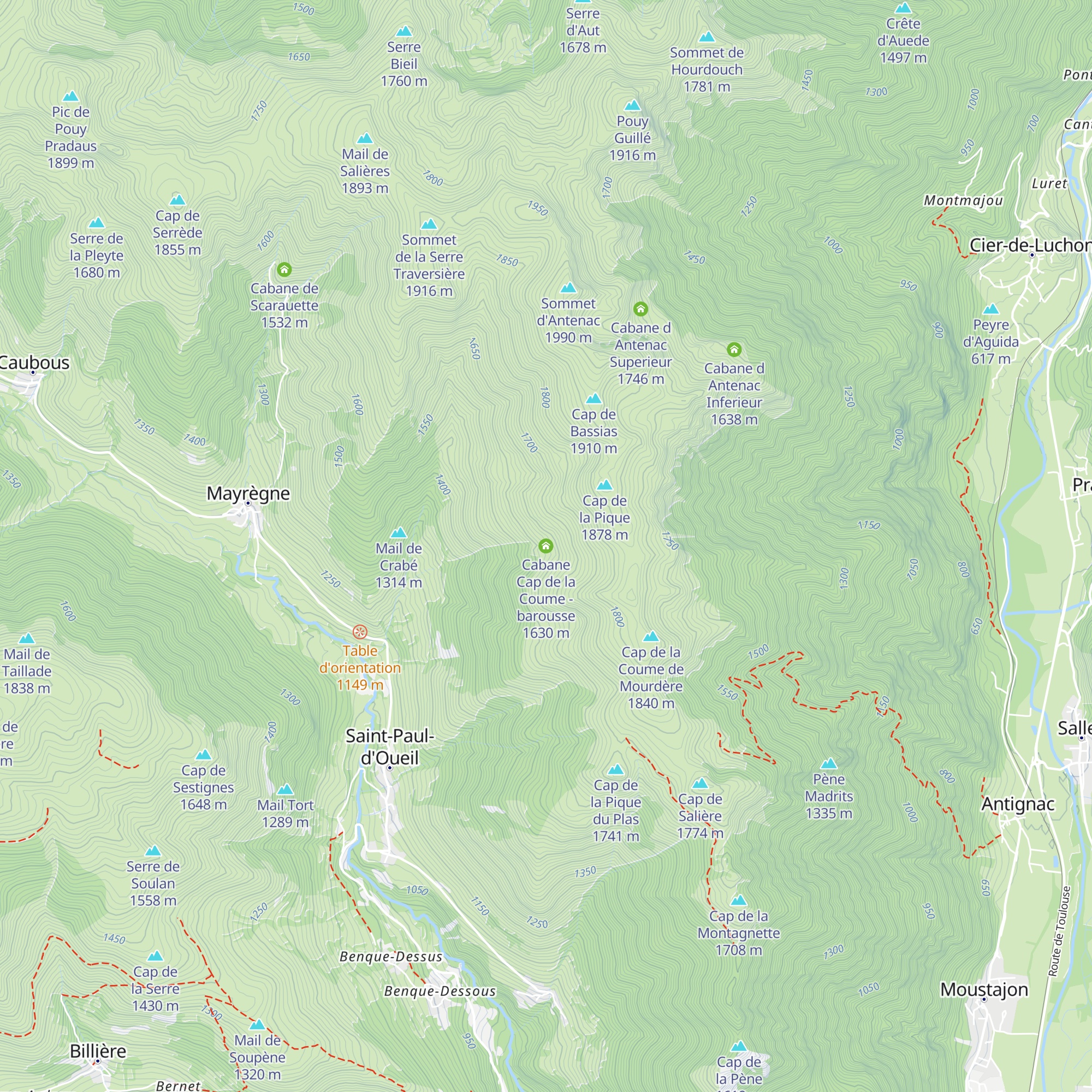 Cabane Cap de la Coume - barousse map