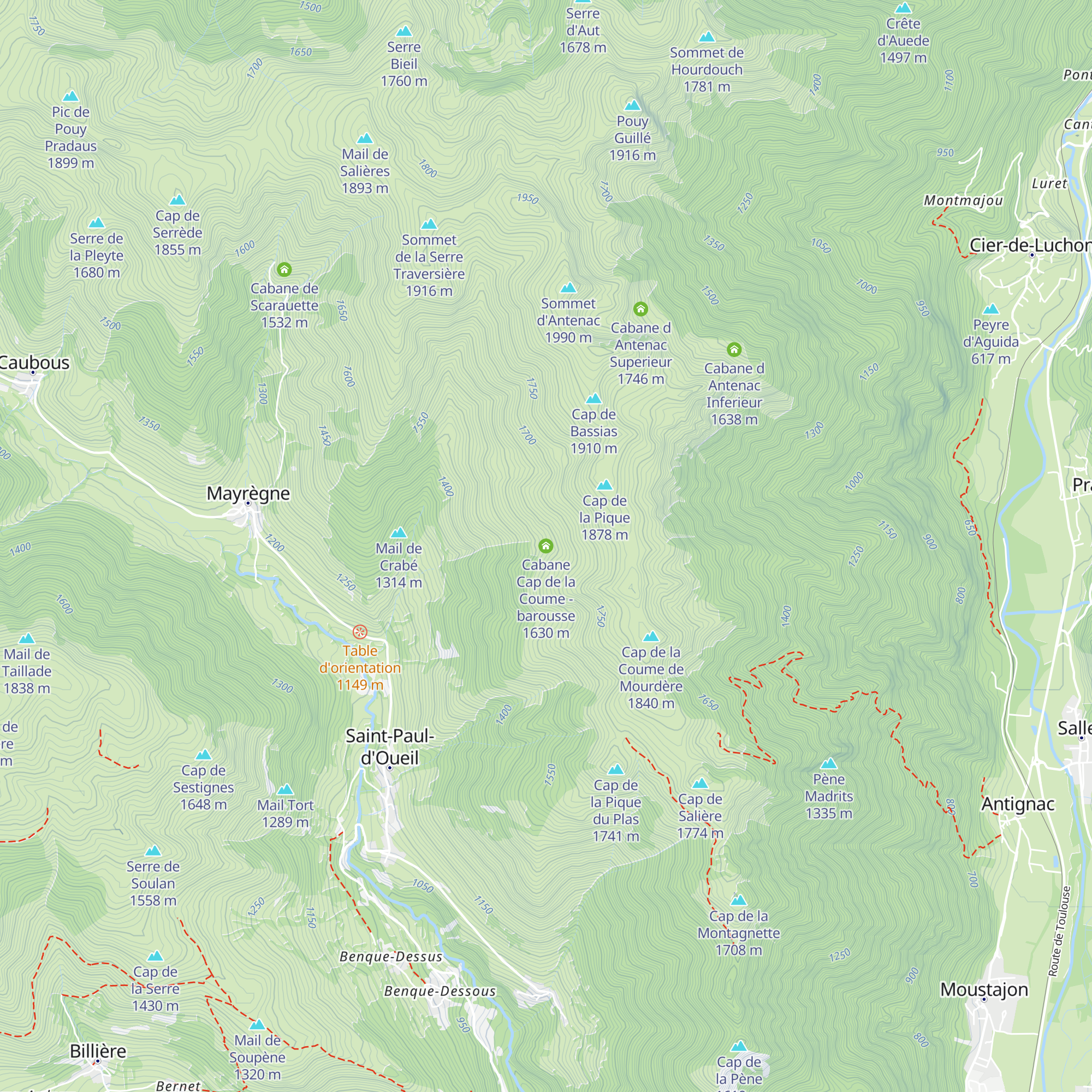 Cabane Cap de la Coume - barousse map