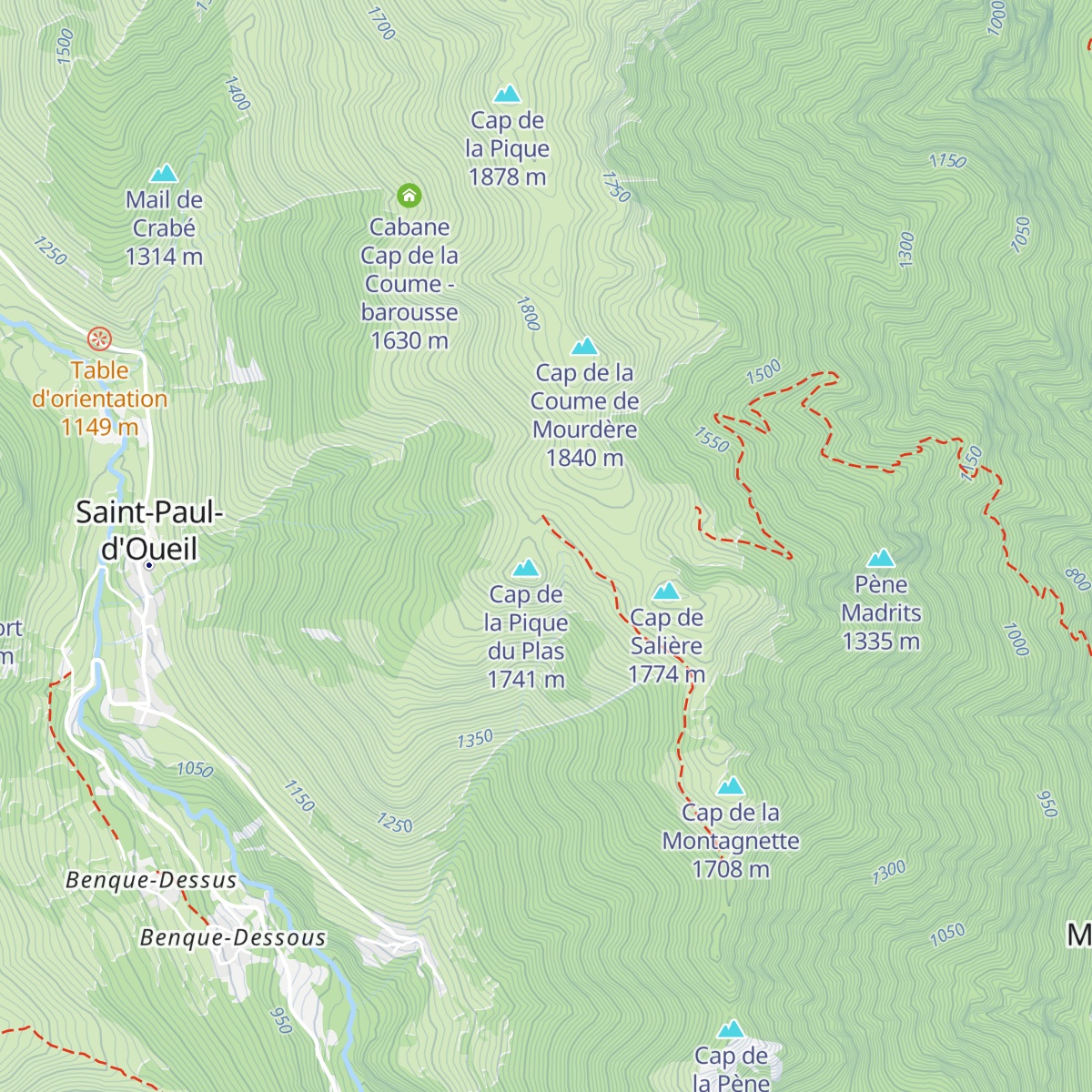 Cabane de Courrau d'Antenac map