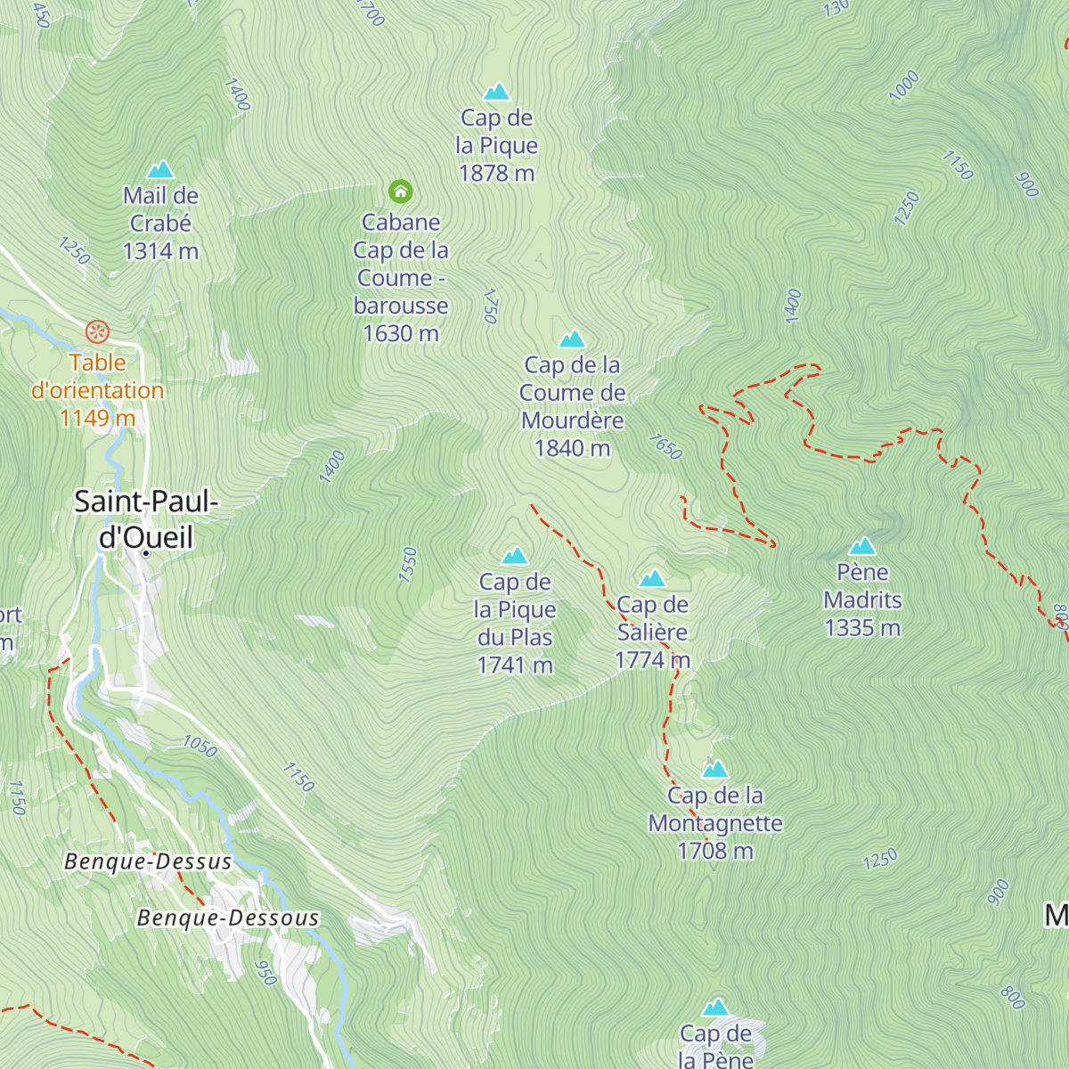 Cabane de Courrau d'Antenac map