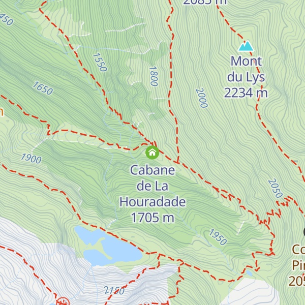 Map of Cabane de La Houradade