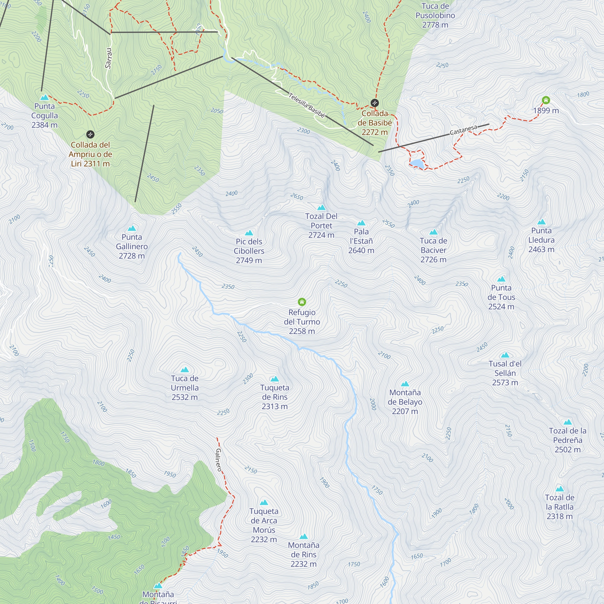 Refugio del Turmo map