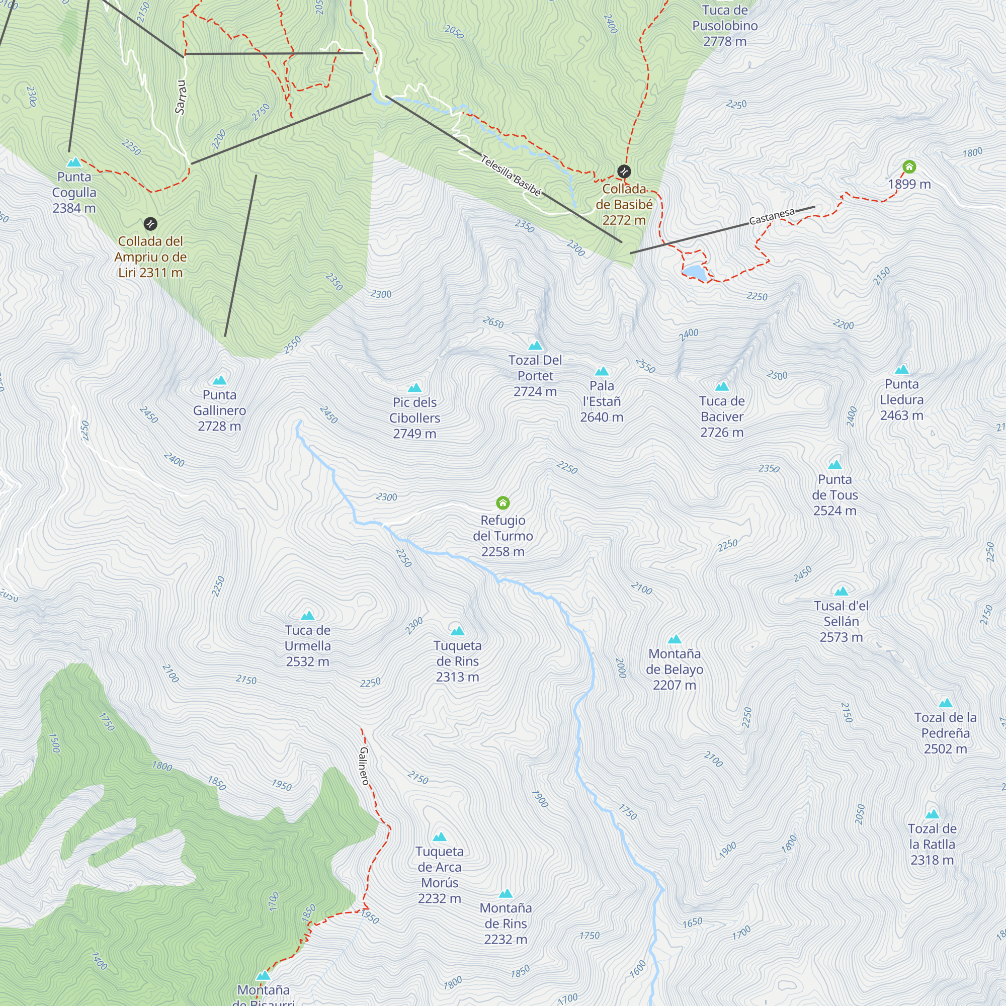Refugio del Turmo map