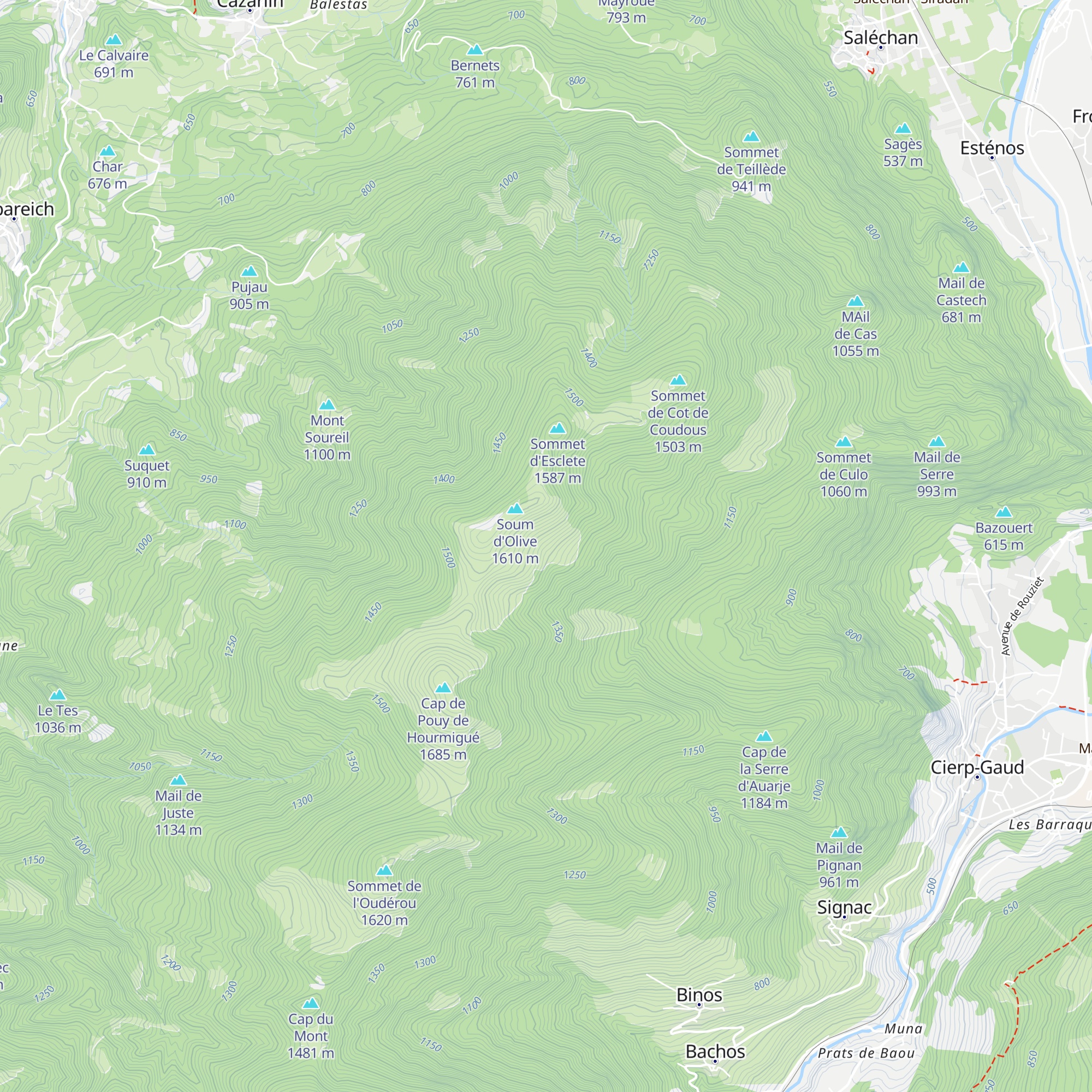 Cabane Hourmigue - barousse map