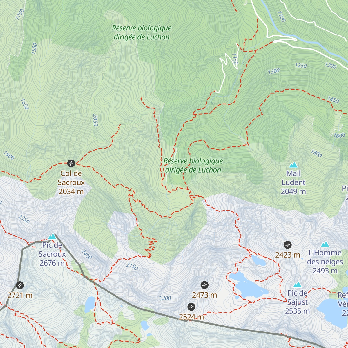 Cabane du Cirque de la Glère - luchonais map