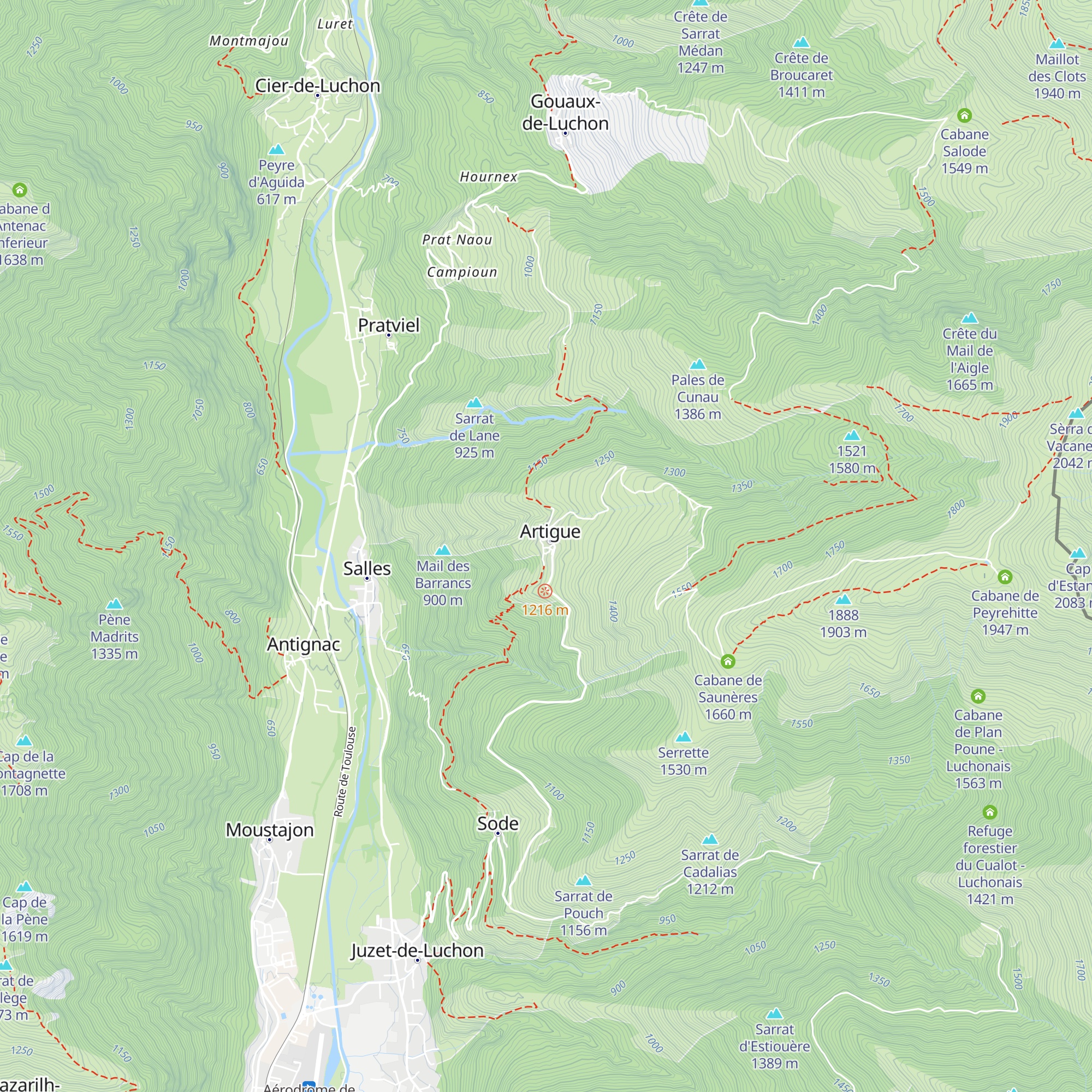 Gîte d'étape GR10 map