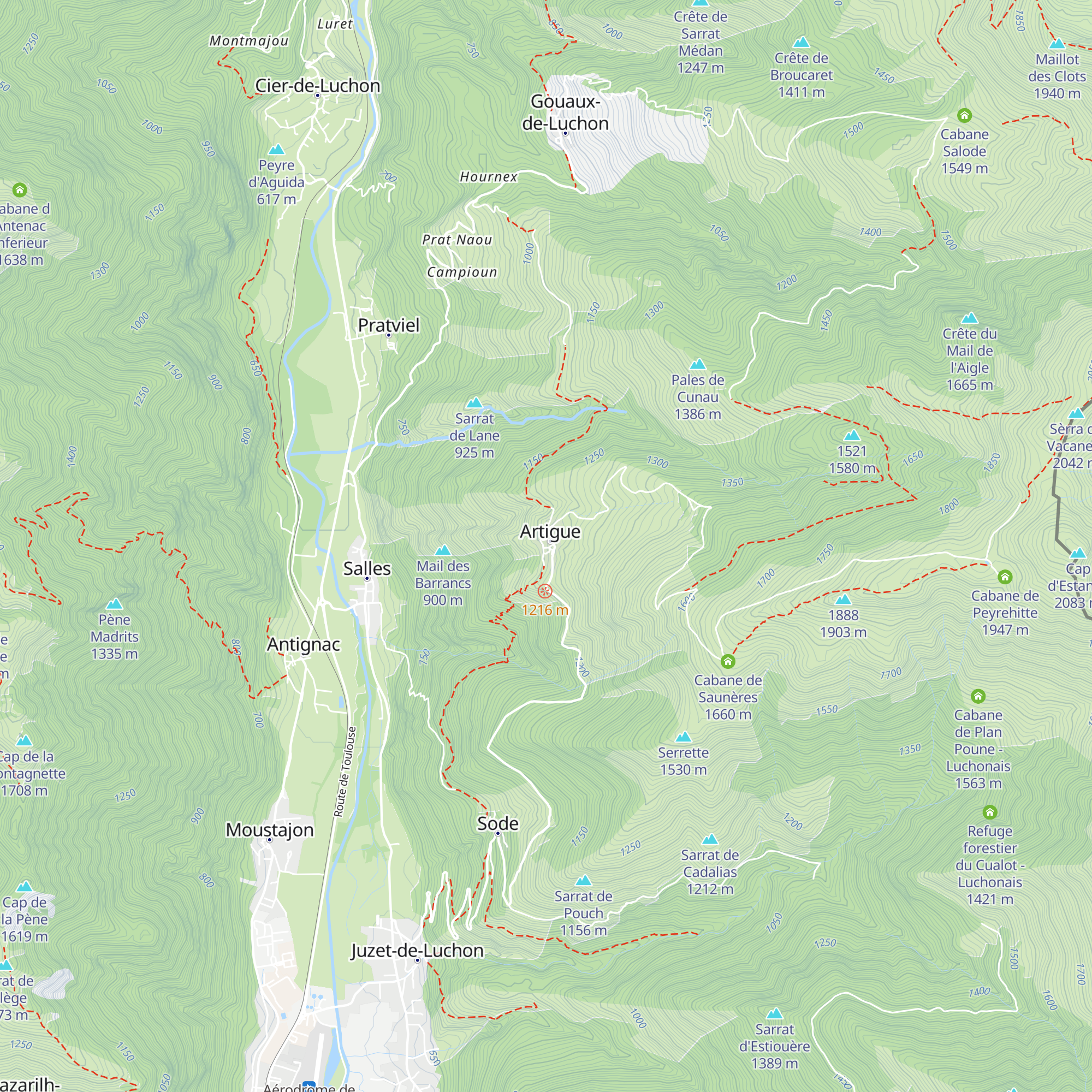 Gîte d'étape GR10 map