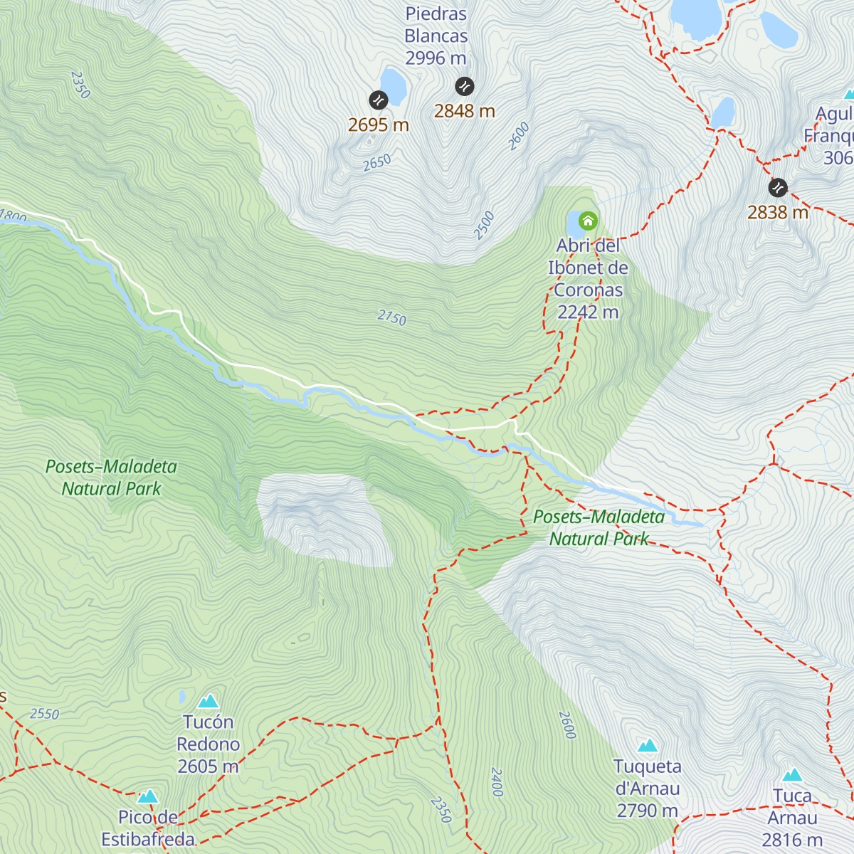 Refugio de Coronas map