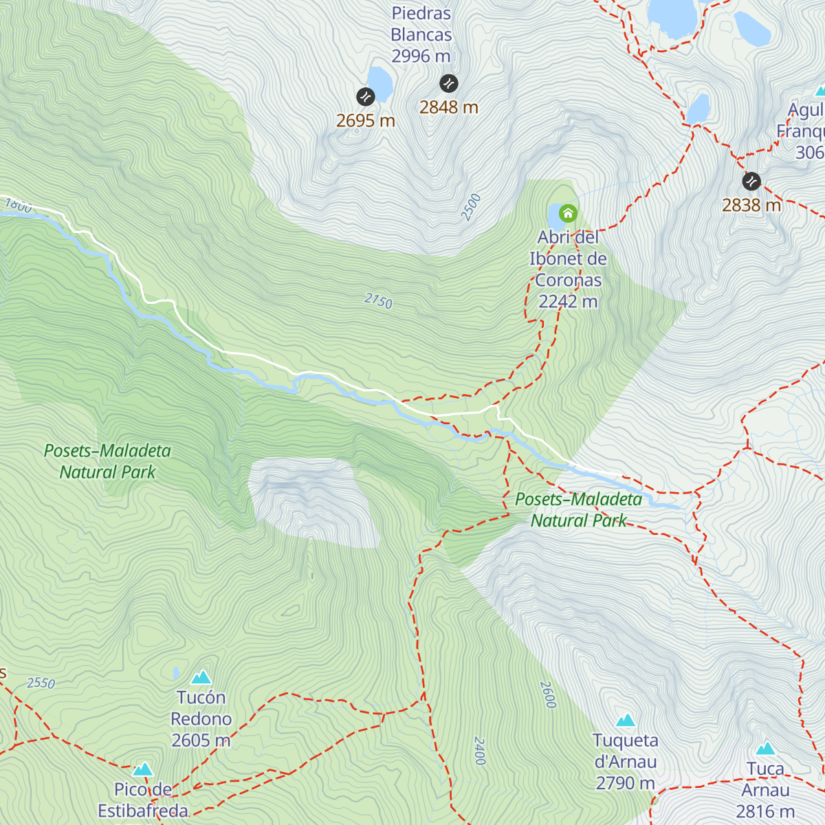 Refugio de Coronas map