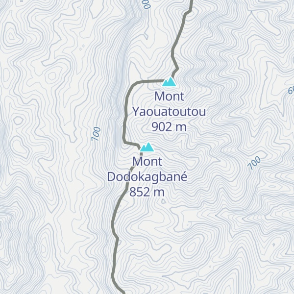 Map of Mont Dodokagbané