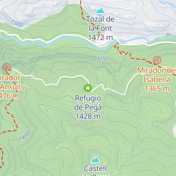 Map of Refugio de Pegà