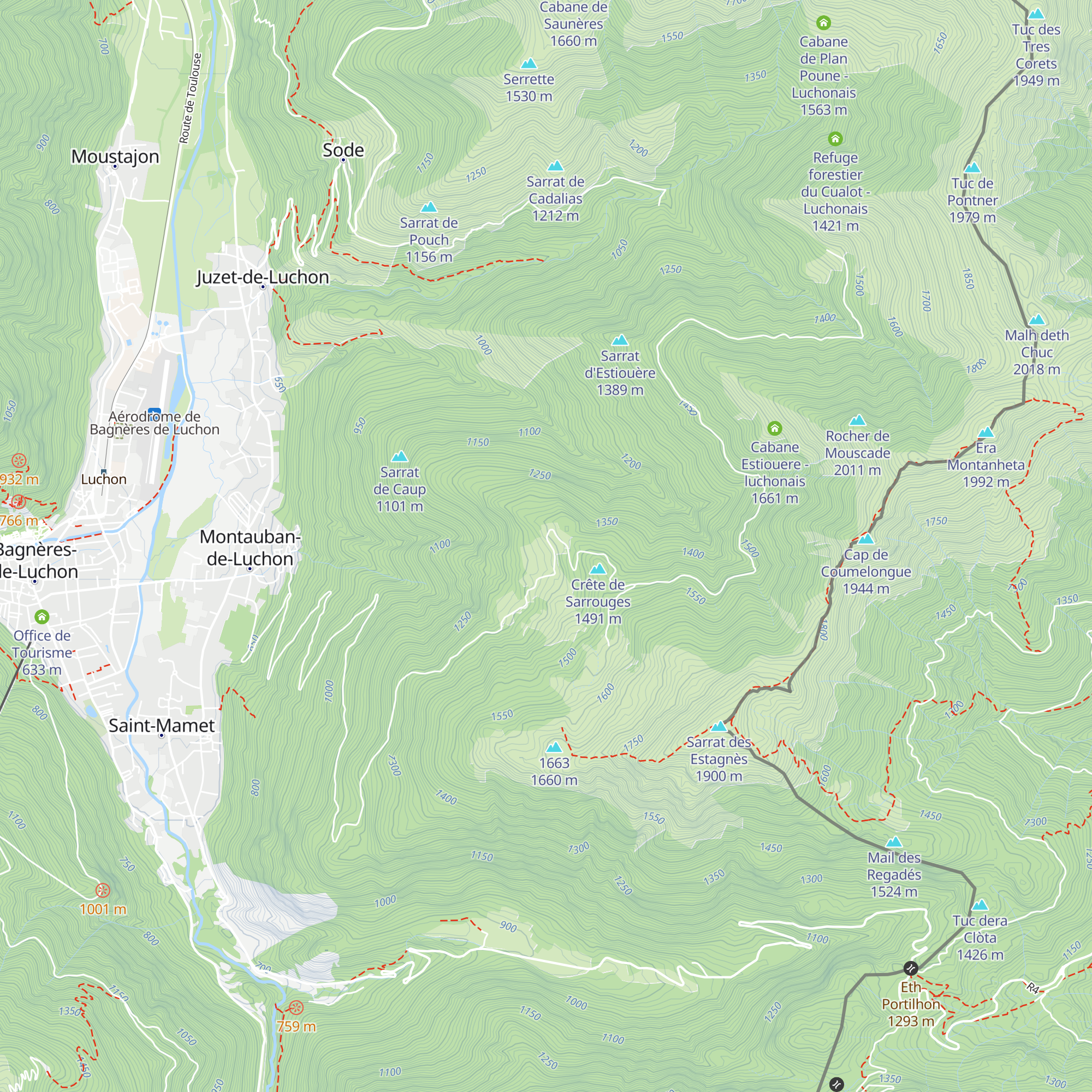 Cabane du Herran Hosce - luchonais map