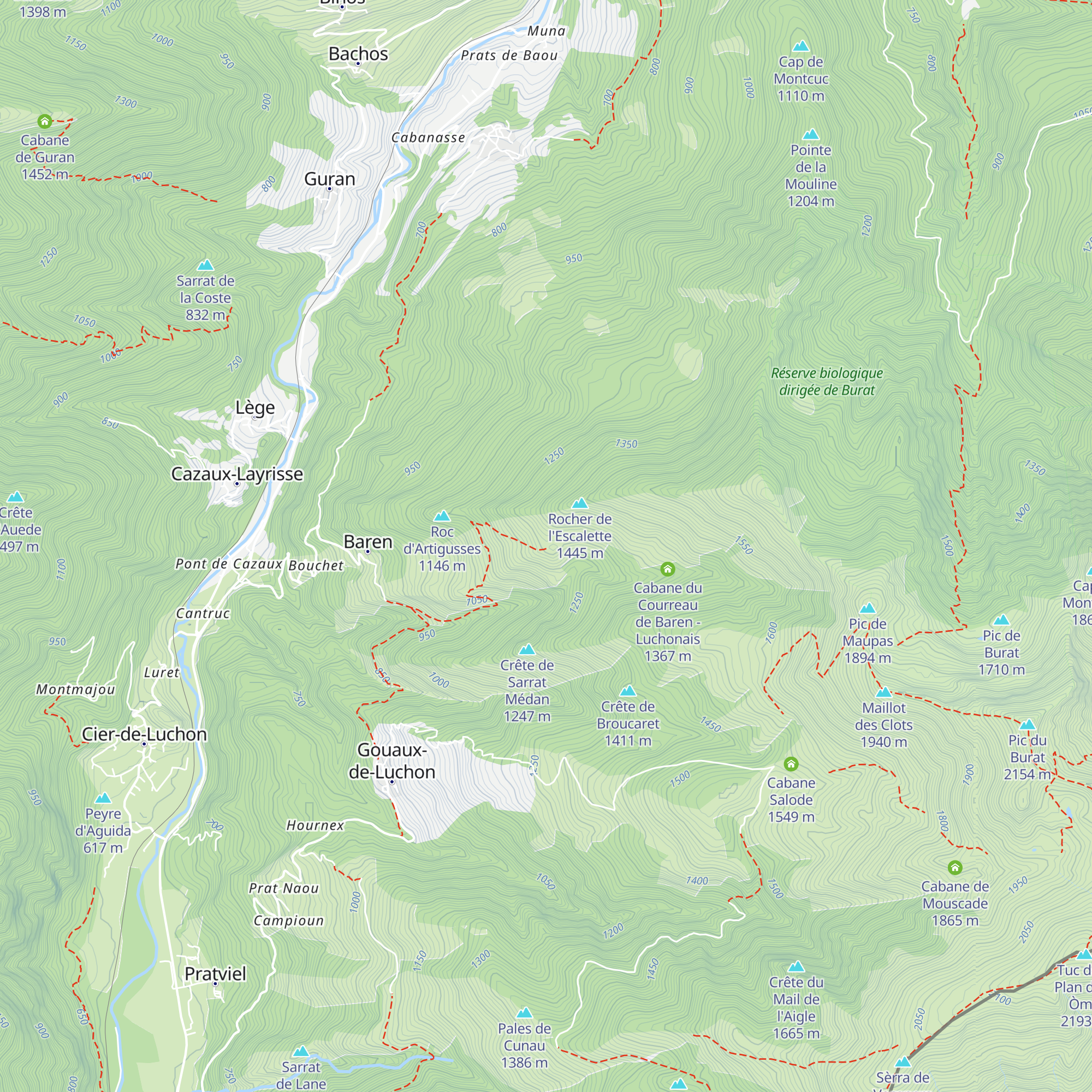 Cabane de Plagnette Baren - Luchonais map