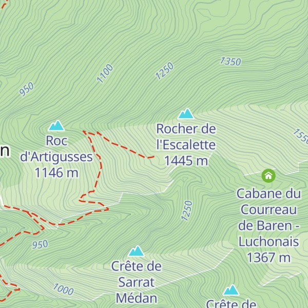 Map of Cabane de Plagnette Baren - Luchonais