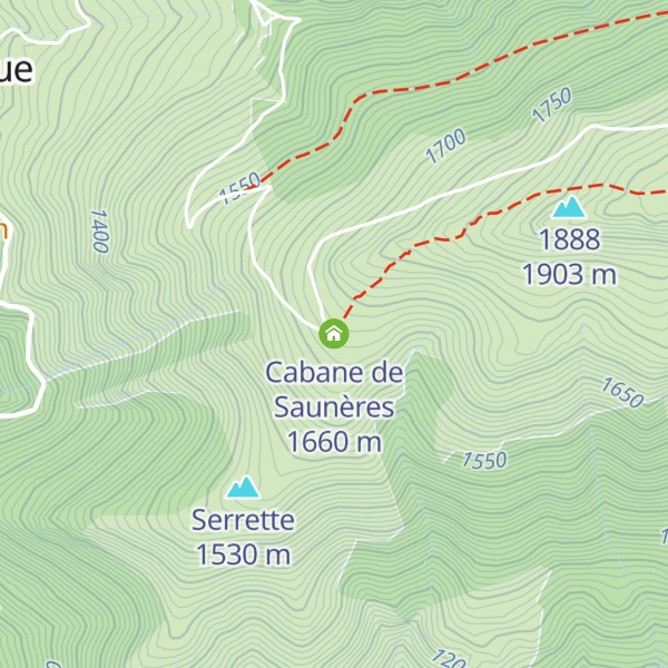 Map of Cabane de Saunères