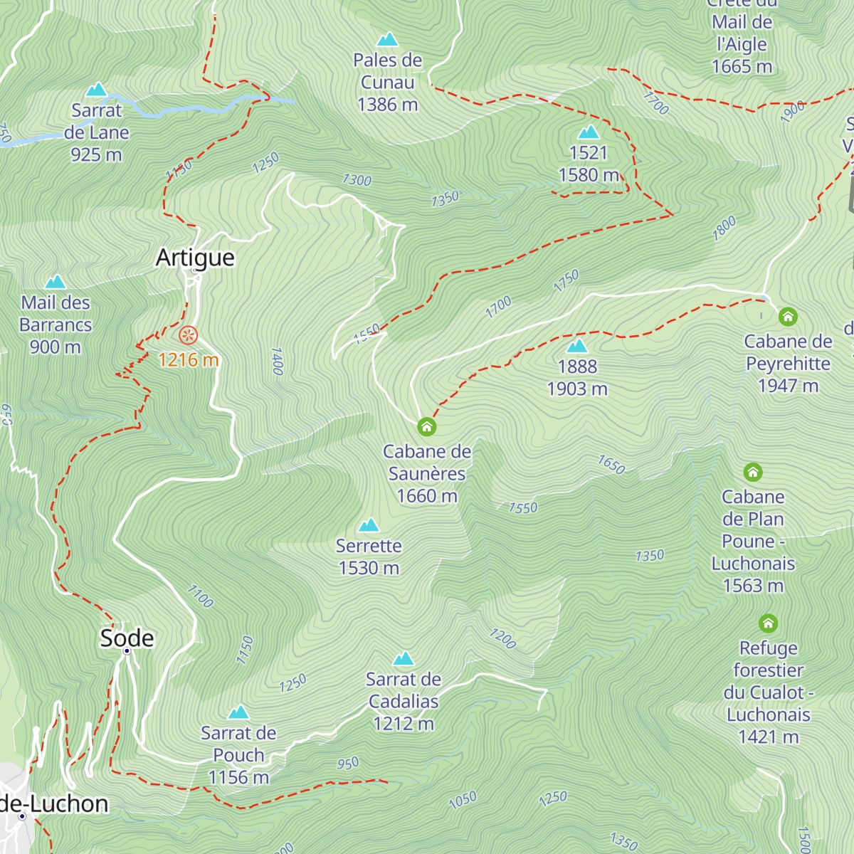 Cabane de Saunères map